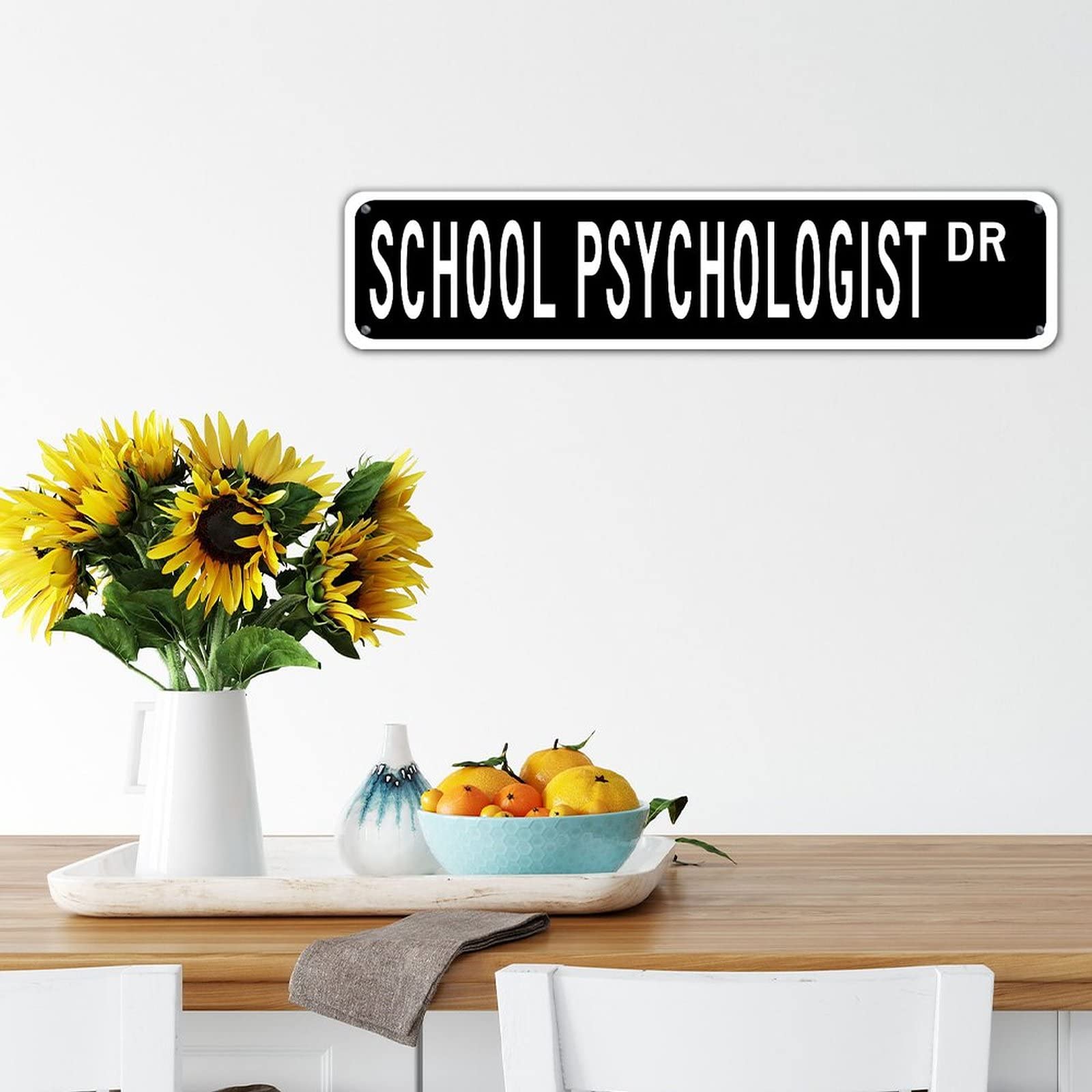 Funny School Psychologist Office Sign - Custom Black Aluminum Wall Decor for Indoor & Outdoor Use - Waterproof & Easy to Mount - Perfect for Classrooms, Offices, Restaurants, Garages (4x18 Inches Rectangle)