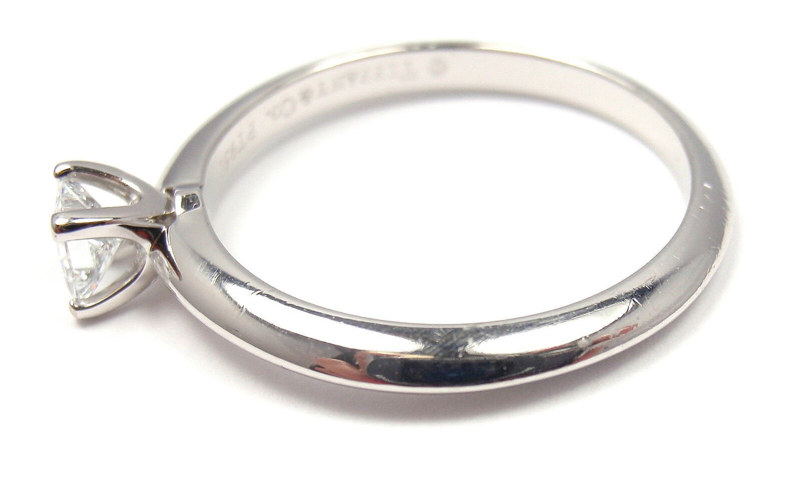 Tiffany & Co Platinum Square Cut Diamond Ring 0.22ct VS2 D Color Triple Excellent - Elegant Engagement Ring for Women, Perfect for Proposals, Anniversaries & Special Occasions