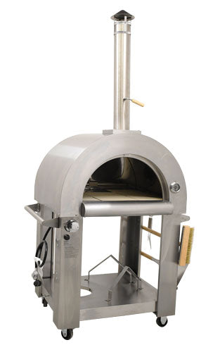 Premium Nella Stainless Steel Outdoor Pizza Oven - Wood & Propane Dual Fuel - Perfect for Backyard, Patio, Camping & Outdoor Cooking Parties