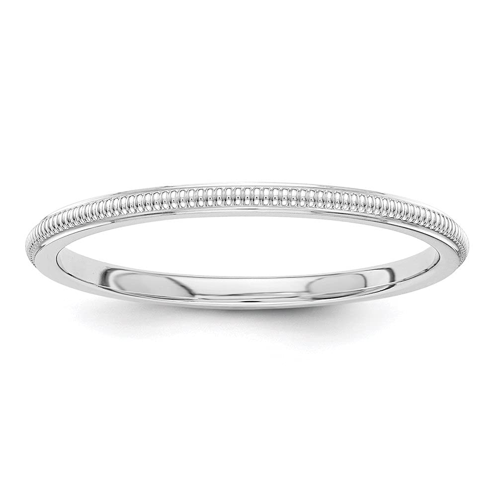 14K White Gold 1.5mm Diamond Wedding Band Ring for Women - Classic Thin Bridal Ring for Engagement, Anniversary & Everyday Wear