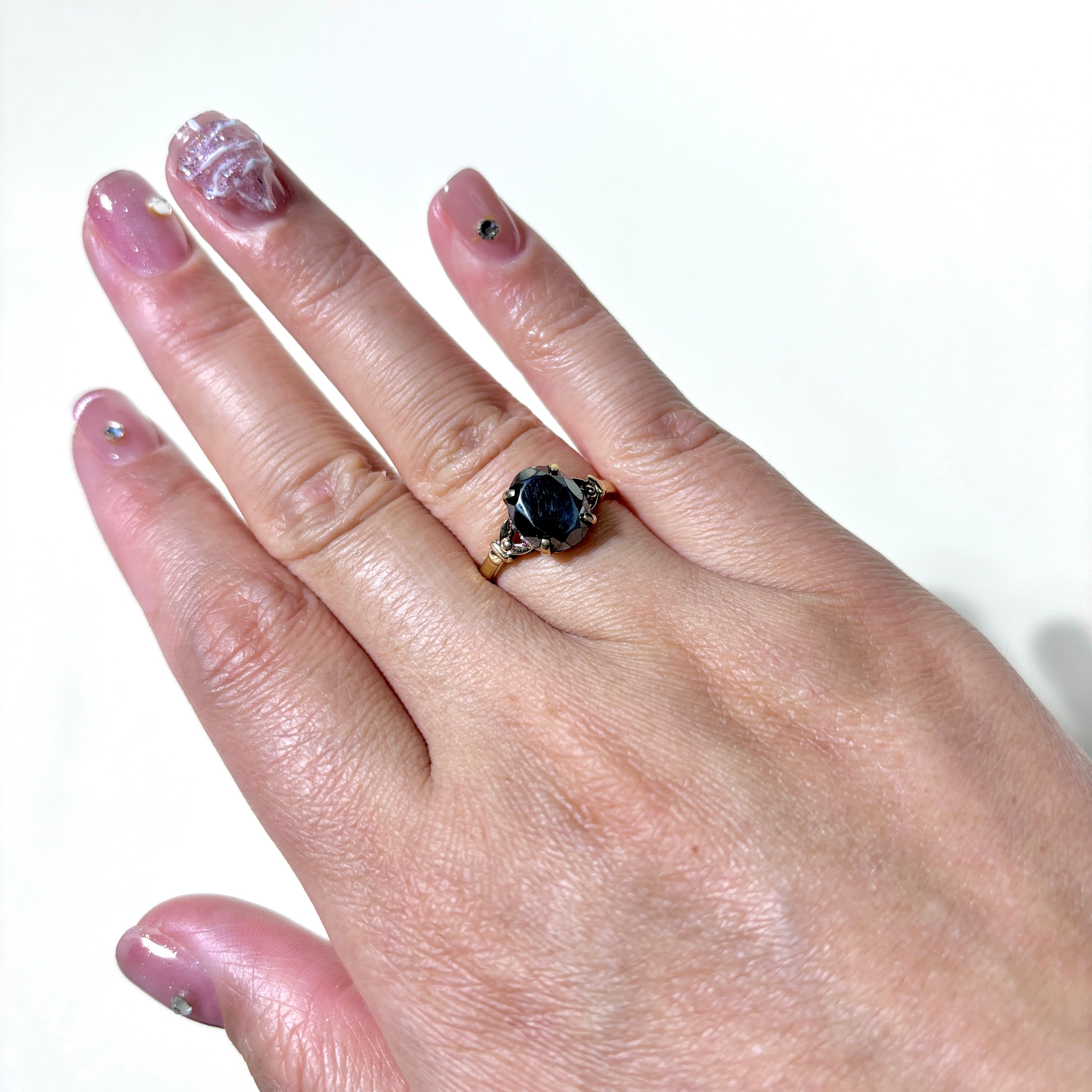 10K Yellow Gold Hematite Ring for Women - 1.76ct Genuine Hematite Stone - Size 6.5 - Elegant Dainty Jewelry for Everyday Wear, Anniversary Gifts & Special Occasions