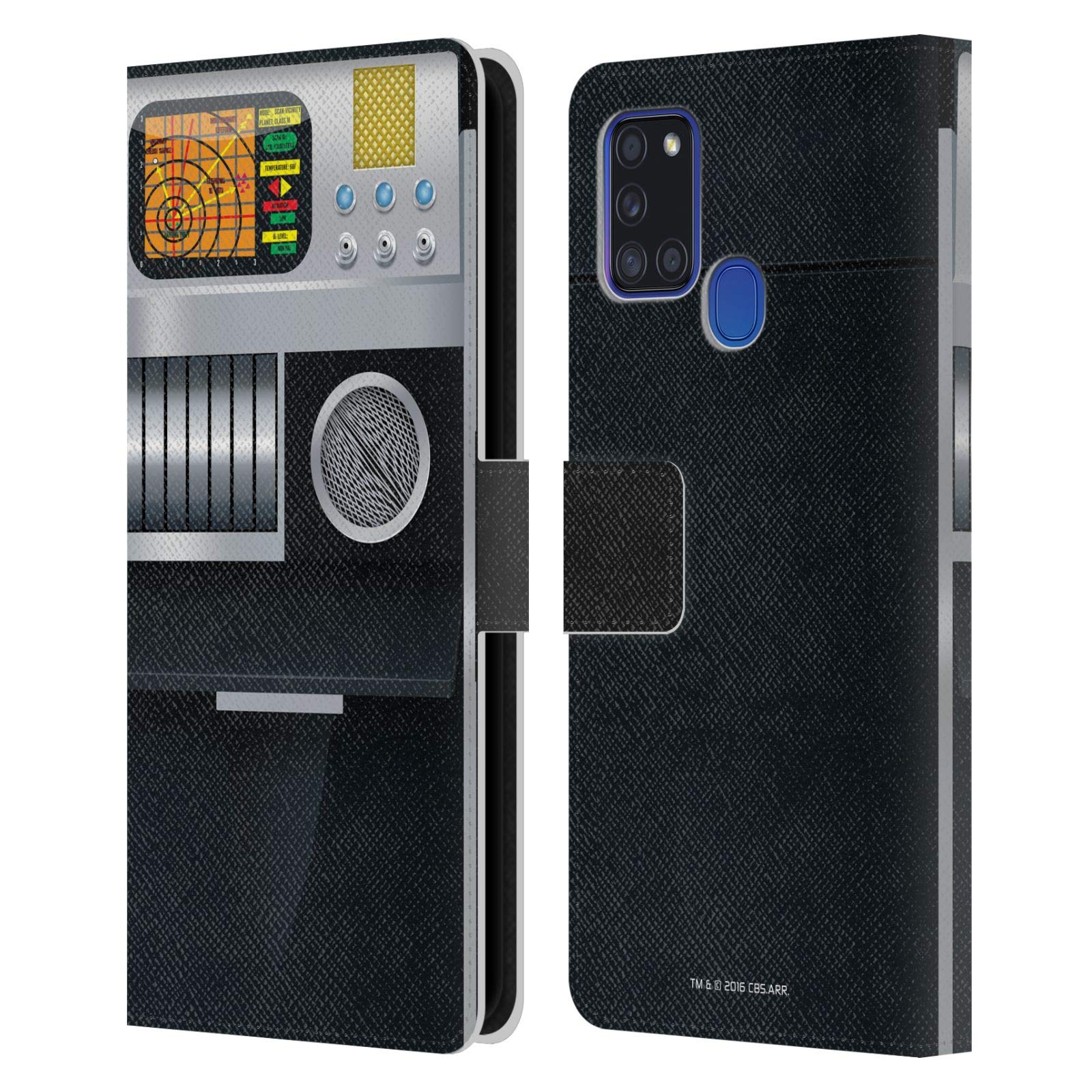 Star Trek Tricorder Leather Wallet Case for Samsung Galaxy A21s (2020) - Officially Licensed Phone Cover by Head Case Designs, Perfect for Sci-Fi Fans & Daily Use