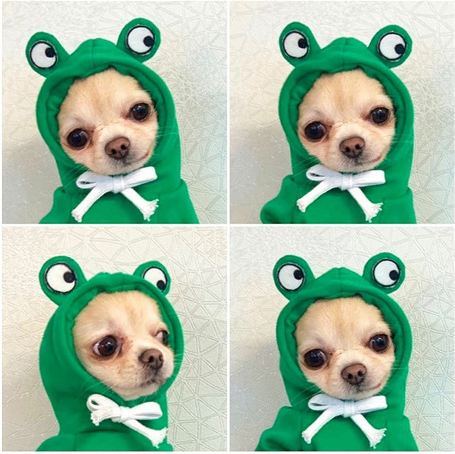 Cute Green Dog Hoodie - Fleece Sweater for Small Dogs & Puppies - Warm Winter Coat for Pets - Perfect for Outdoor Walks & Indoor Comfort (Green, X-Small)