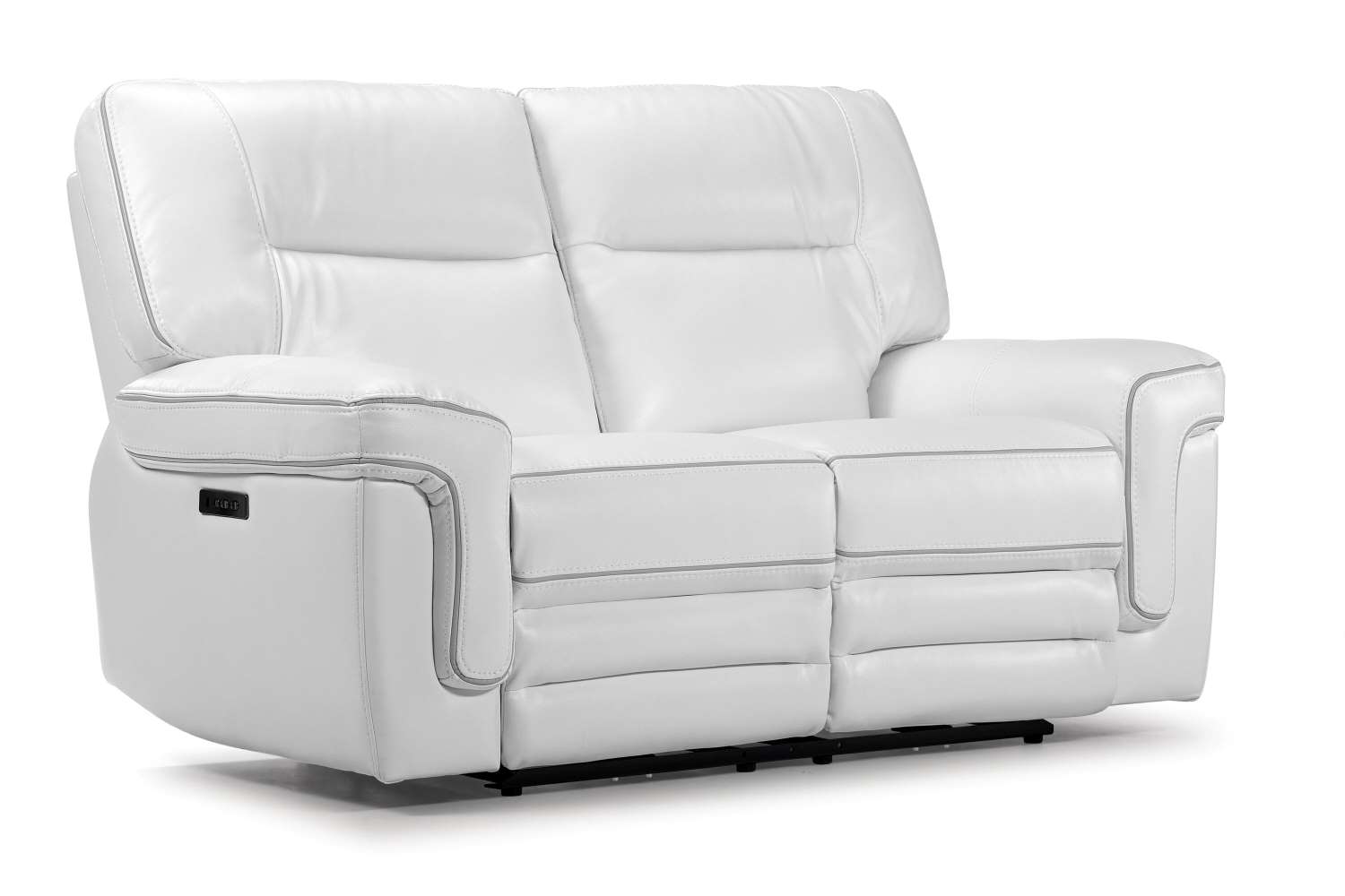 Cosmic Dual Power Reclining Sofa and Loveseat Set in White | Modern Living Room Furniture for Home Theater & Family Relaxation