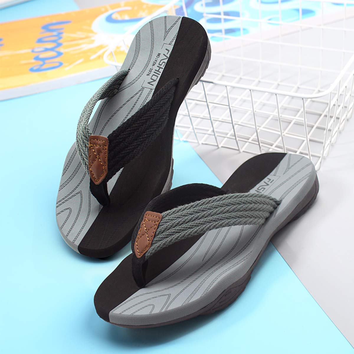 ChayChax Men's Flip Flops - Comfortable Non-Slip Outdoor Sandals for Beach, Pool, Gym & Casual Wear - Lightweight Thong Slippers for Summer Sports & Travel