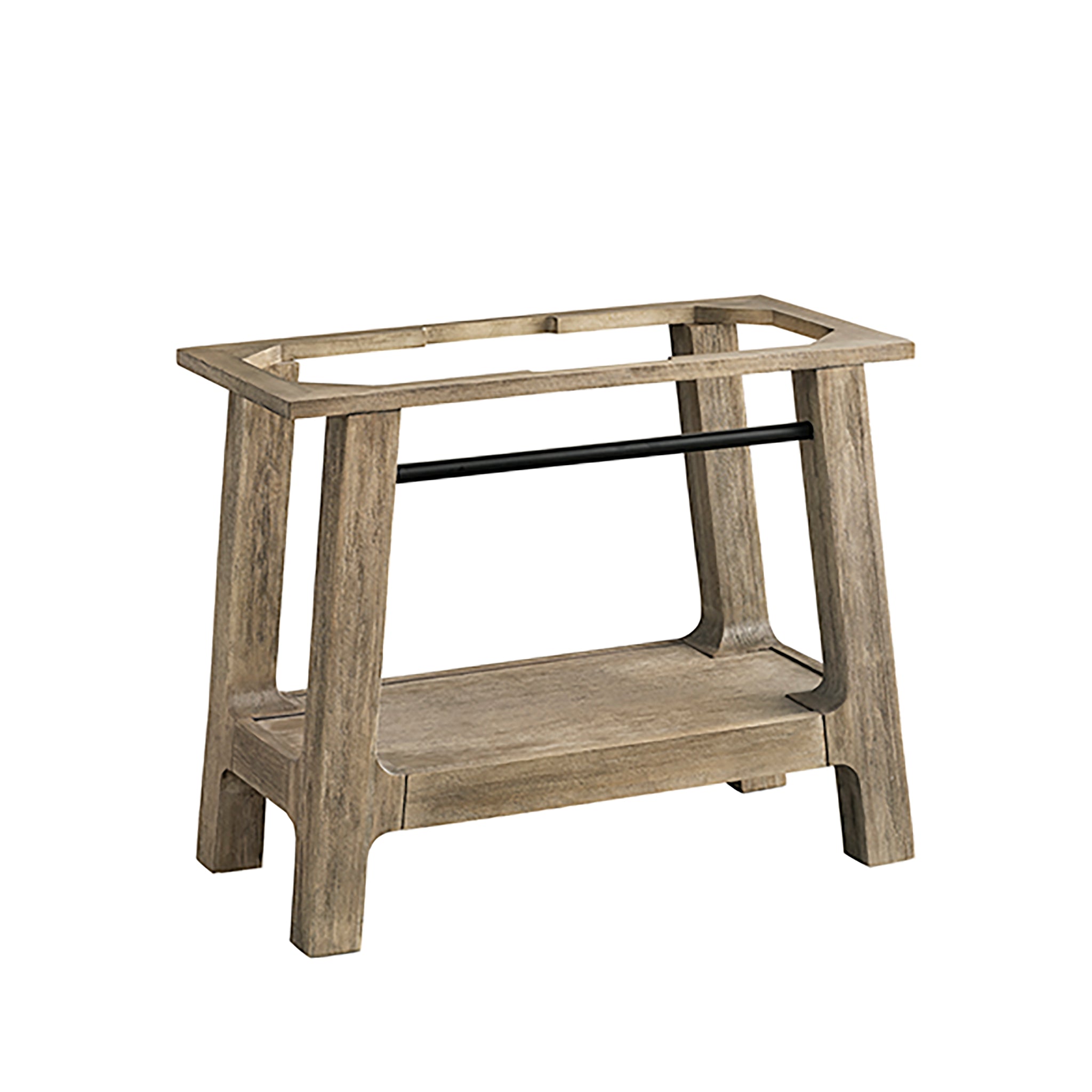 Weathered Timber Auburn 36-Inch Bathroom Sink Console - Farmhouse Vanity with Storage for Small Bathrooms & Powder Rooms