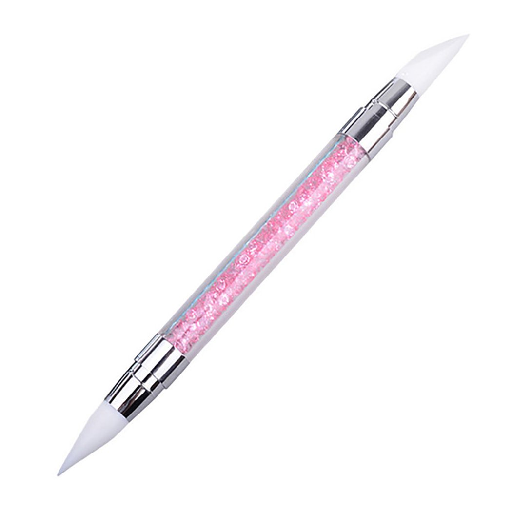 Professional Dual-Head Nail Dotting Pen - Silicone Nail Art Brush with Rhinestones for DIY Manicure, Salon & Home Nail Design | Perfect for Gel Polish, Acrylic Nails & Creative Nail Art