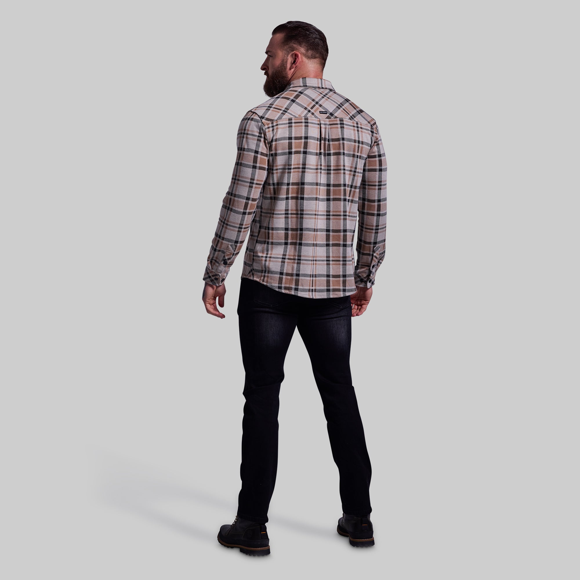 Premium Stretchy Flannel Shirt for Men - Comfortable & Durable Brushwood Plaid - Perfect for Outdoor Adventures, Camping, and Casual Wear