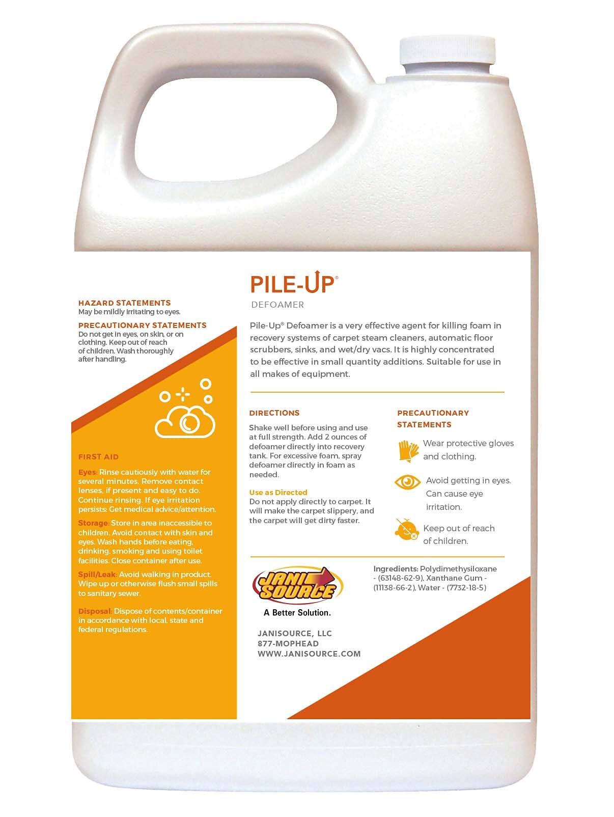 PileUP Defoamer Quick Foam Eliminator for Carpet Cleaning - 1 Gallon (128 oz) - Professional Carpet Cleaner Solution for Deep Cleaning, Stain Removal & Odor Control - Ideal for Home, Office & Commercial Use