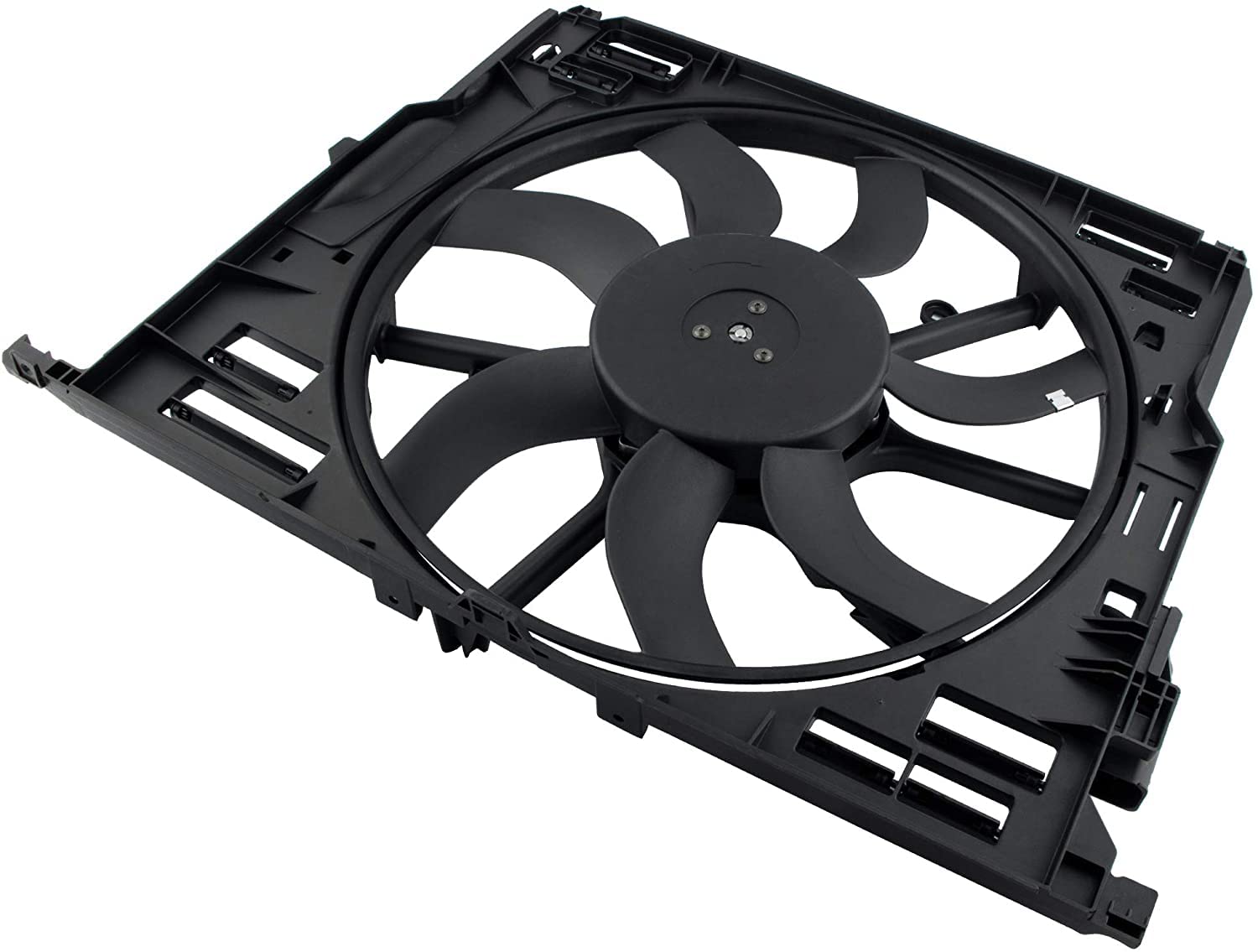 BMW Engine Radiator Cooling Fan Assembly 17428509741 - Compatible with 2009-2015 BMW 528i 530i 535i 535i xDrive 640i 640i xDrive 740i 740Li 740Li xDrive - Perfect for Engine Overheating Prevention & Summer Driving