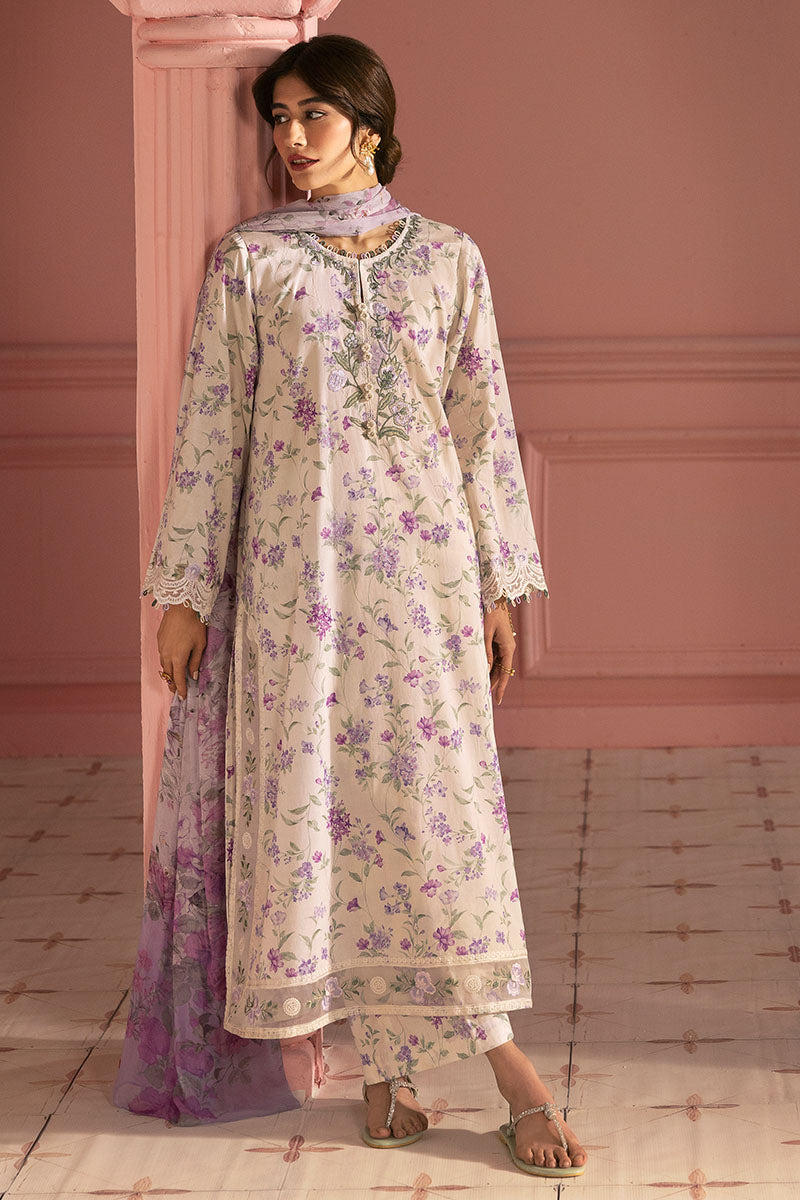 LILAC BLOOM 3-Piece Printed Lawn Suit Set - Floral Design Women's Casual Outfit for Summer, Parties & Special Occasions