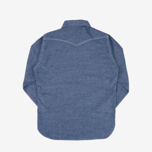 Iron Heart IHSH-13 10oz Selvedge Chambray Western Shirt - Premium Denim Work Shirt for Men in Classic Blue | Ranch Work, Casual Wear & Outdoor Adventures