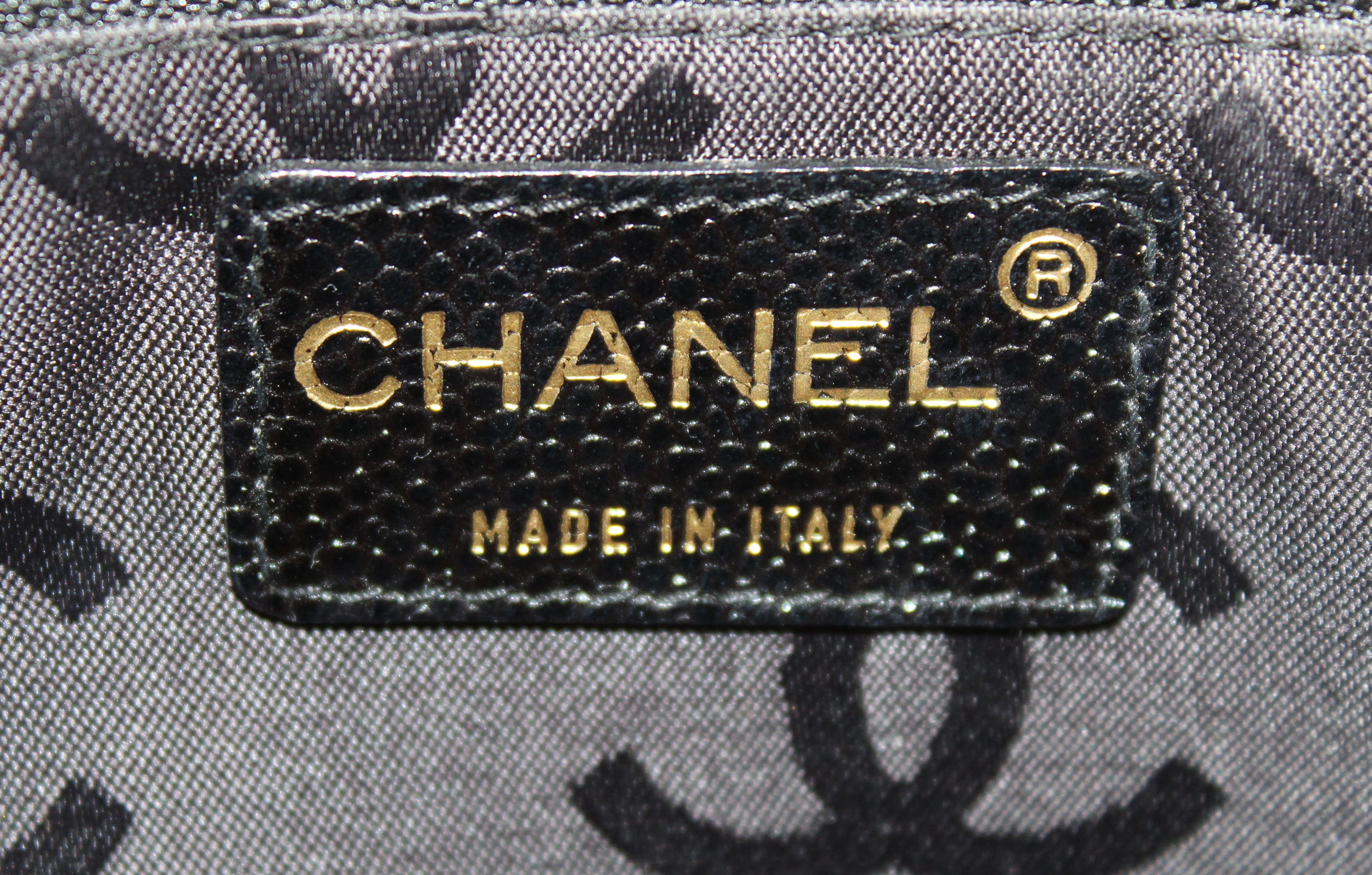 Authentic Chanel Black Square Stitch Caviar Leather Shoulder Tote Bag - Luxury Designer Handbag for Women, Perfect for Work, Travel & Evening Events