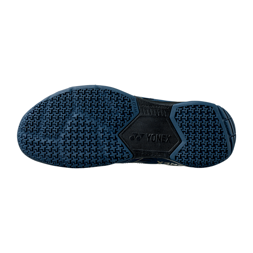 Yonex Power Cushion STRIDER FLOW Wide Men's Tennis Shoes [Navy/Gold] - Lightweight Cushioned Court Shoes for Badminton & Indoor Sports