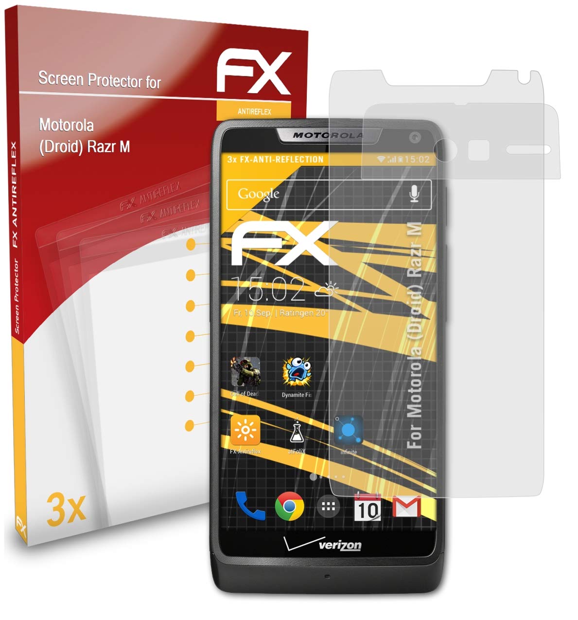 Motorola Razr M Screen Protector - 3 Pack Anti-Glare & Shockproof Tempered Glass Film - Perfect for Outdoor Use, Gaming & Daily Protection