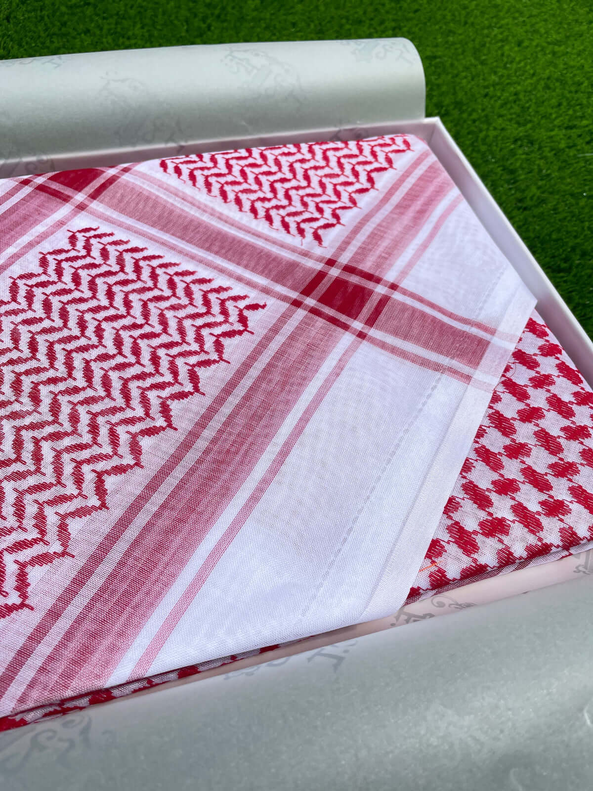 Men's Red Luxury Shemagh Scarf - Soft Cotton Keffiyeh for Winter Warmth, Outdoor Hiking & Desert Travel Accessories - Perfect for Camping, Motorcycle Riding & Fashion Statement