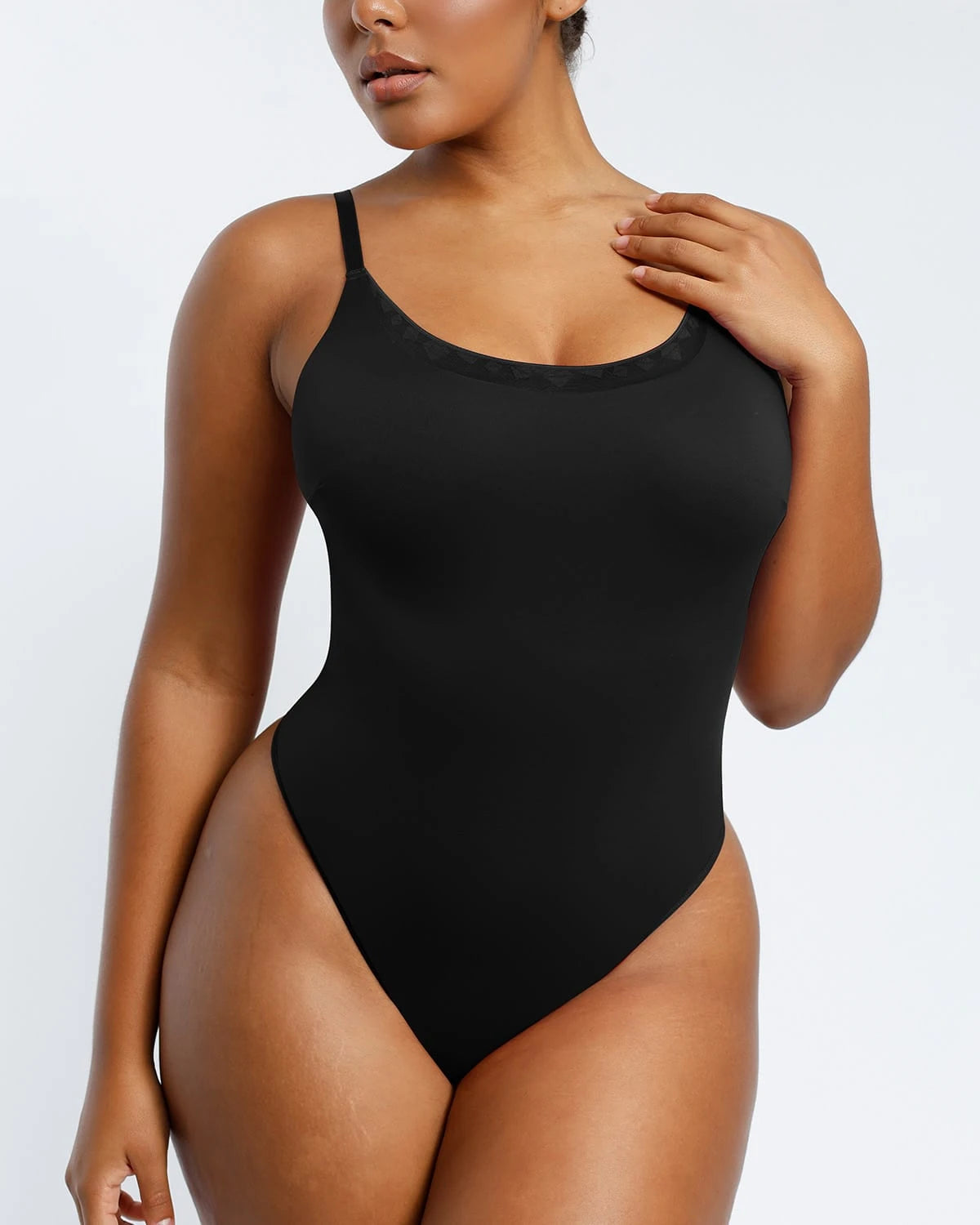 AirSlim® Lace Trim Cami Thong Bodysuit for Women - Sexy Lingerie Bodysuit with Adjustable Straps & Comfortable Fit - Perfect for Date Night, Boudoir Photography & Romantic Occasions