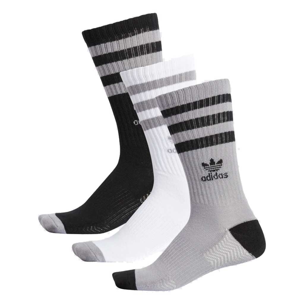 Adidas OG Roller 3-Pack Crew Socks - Light Onyx | Athletic Performance Socks for Running, Basketball & Workout | Comfortable Sports Socks for Men & Women