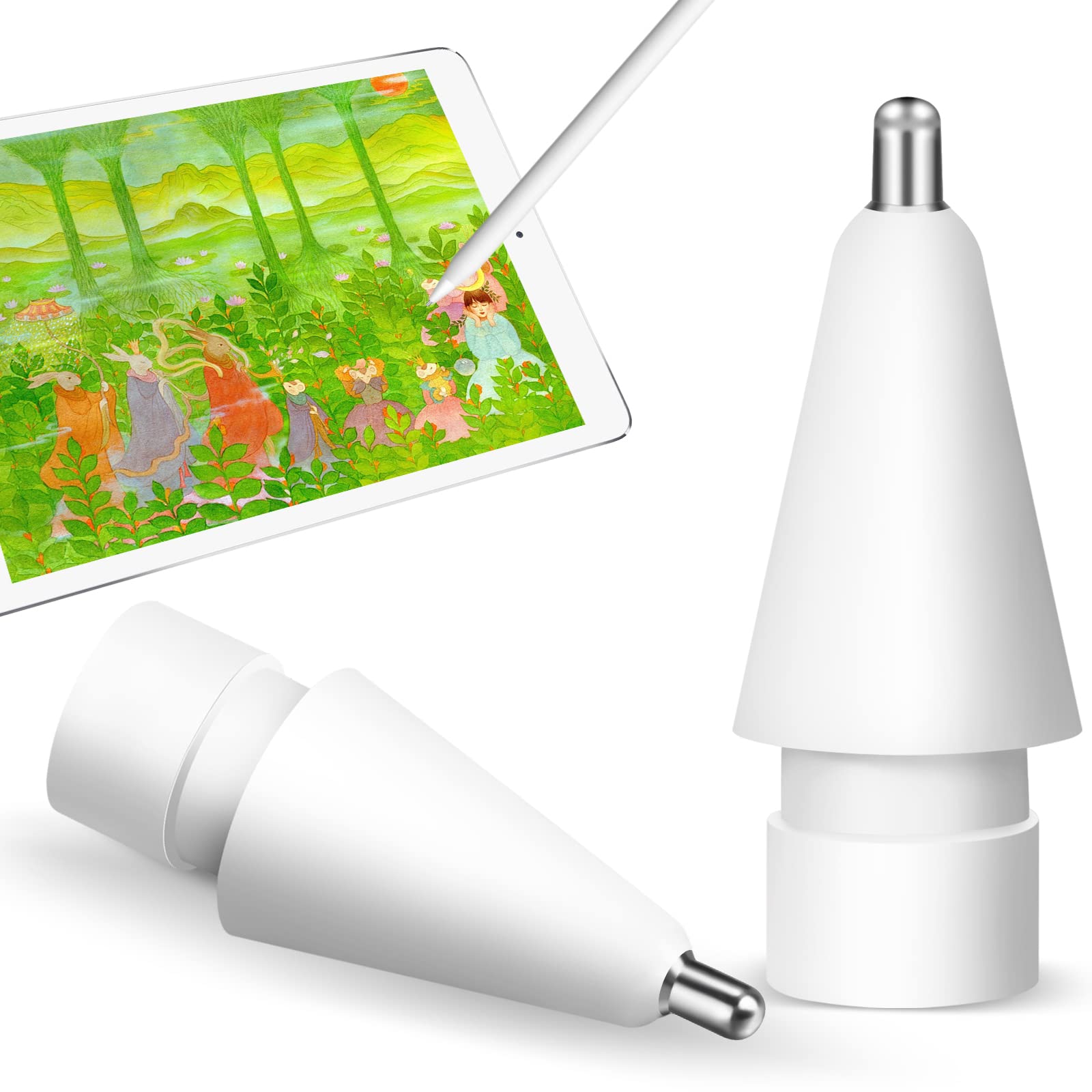 Upgraded Apple Pencil Tips 1st/2nd Gen - 0.75mm Fine Point for Precise Drawing & Writing (2 Pack) - Perfect for iPad Pro Artists & Students