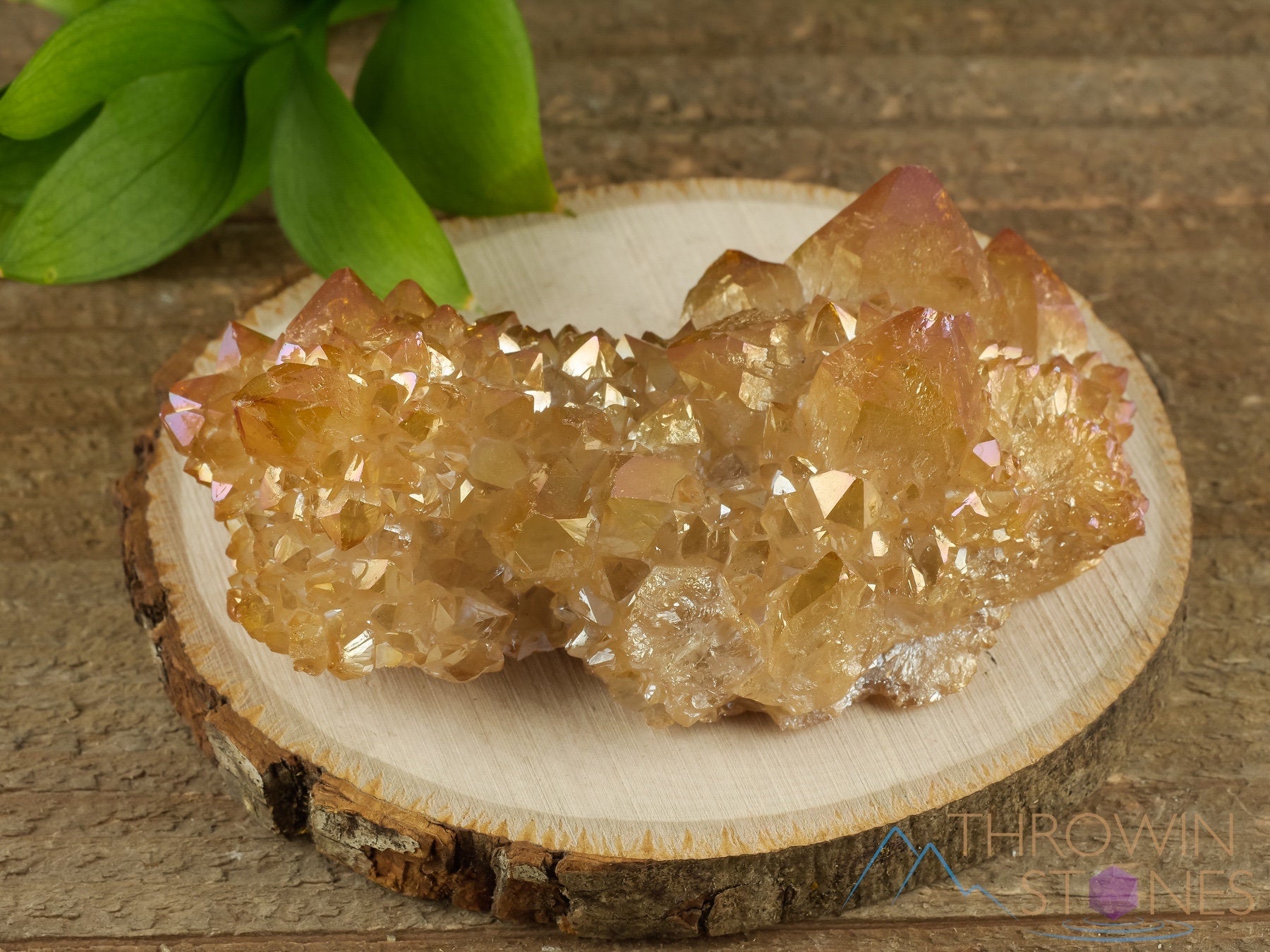 Orange Tangerine AURA QUARTZ Crystal Cluster - Rainbow Quartz Healing Stone, Natural Spirit Quartz Cluster for Home Decor, Meditation & Energy Healing (R0511) | Perfect for Yoga Spaces, Office Desk & Spiritual Gifts
