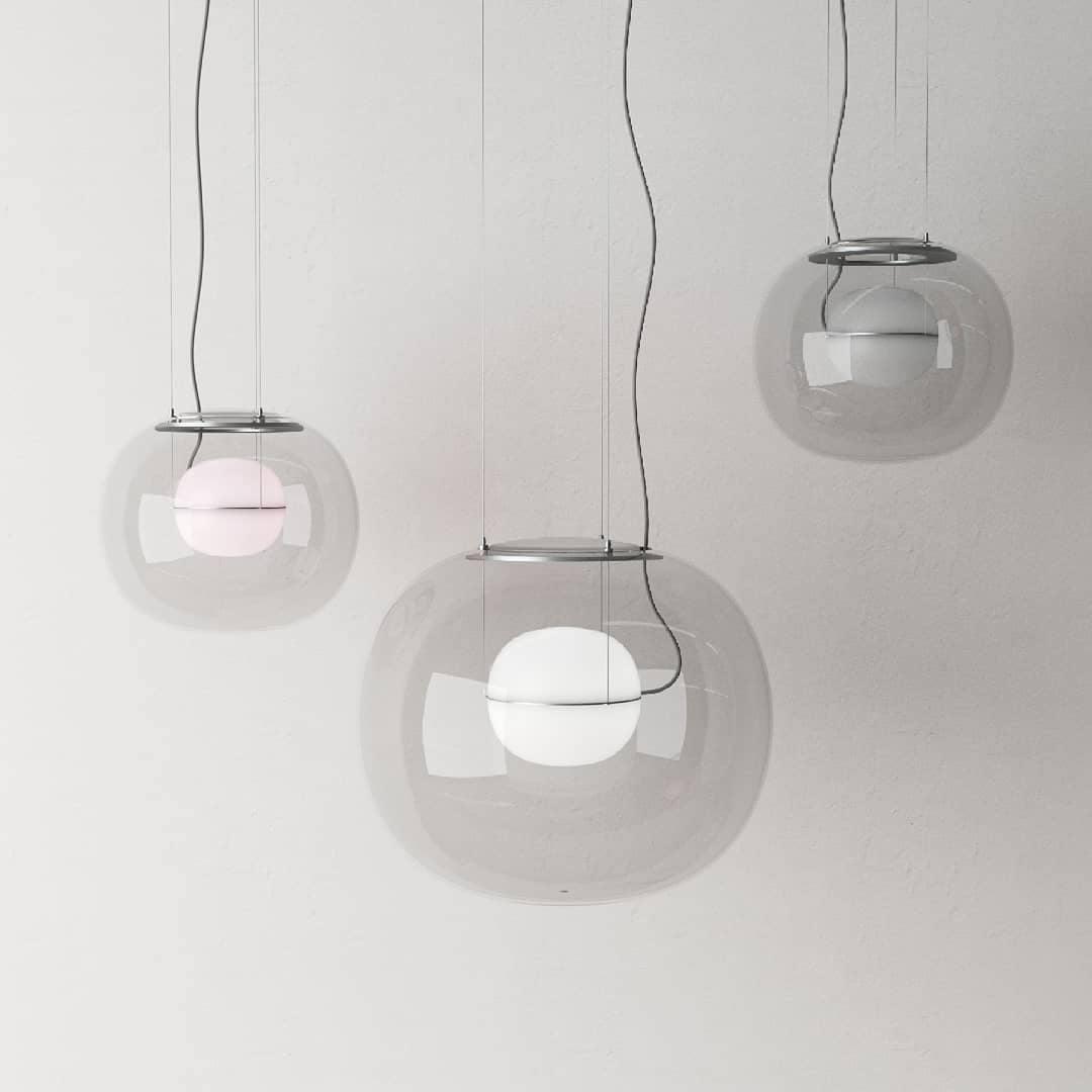 Levita Orb Pendant Light - Modern Glass Hanging Chandelier for Dining Room, Kitchen Island & Bedroom Lighting - Dimmable LED Ceiling Fixture with Adjustable Height