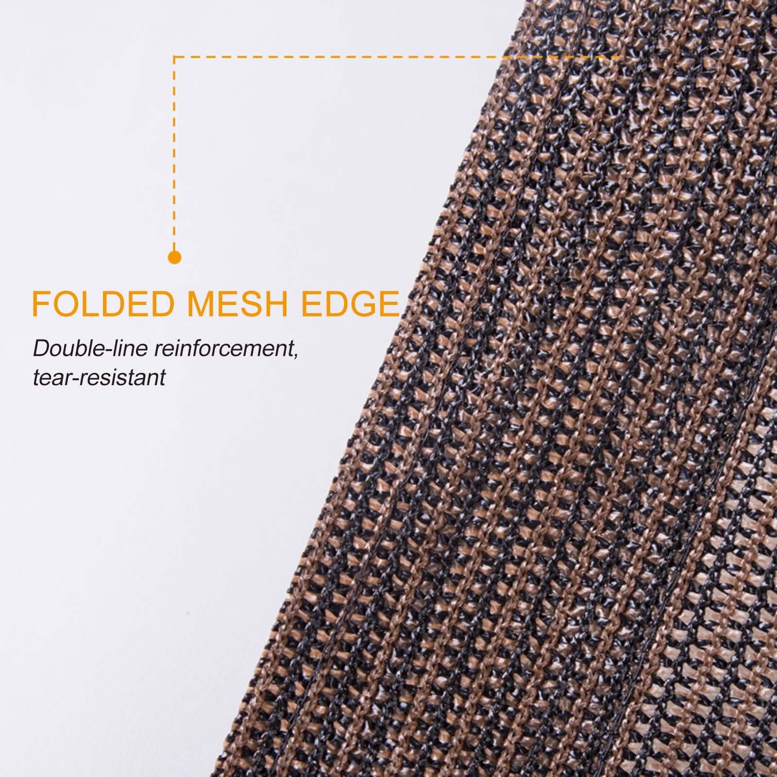 Brown Shade Netting 6x6m (19.7x19.7ft) - UV Resistant Sunblock Shade Cloth for Greenhouse, Balcony, Garden Plants & Outdoor Shade Sail with Reinforced Grommets | Perfect for Patio, Pool Cover, Carport & Backyard Sun Protection