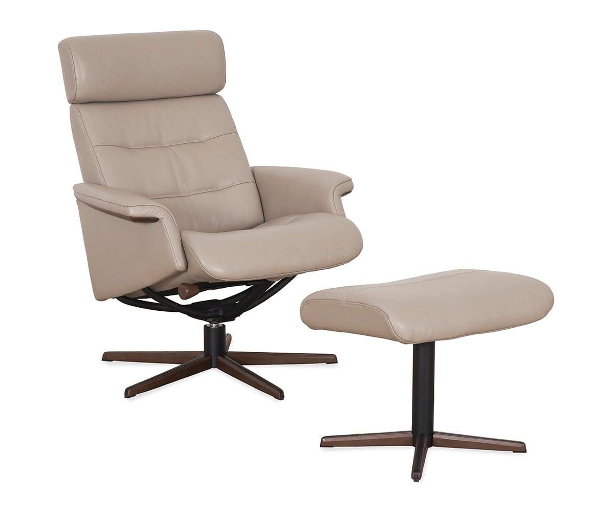 Premium Steffen Leather Recliner with Ottoman - Genuine Leather Living Room Chair for Relaxing & Lounging - Perfect for Home Theater, Reading Nook & Living Spaces