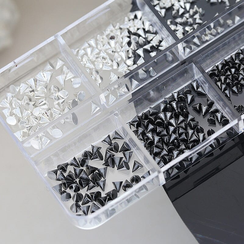 6 Grids Metal Star Rivet 3D Nail Art Decorations for DIY Manicure - Perfect for Nail Salons, Home Nail Art, and Party Glam Looks
