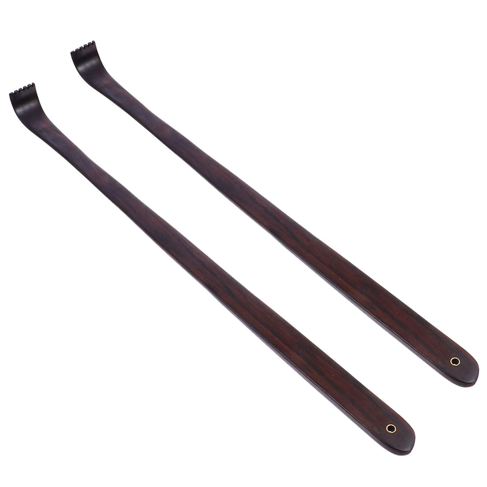 2-Pack Ebony Wood Back Scratcher - Portable Wooden Massage Tool for Itch Relief, Back Massager & Body Scratcher - Perfect for Elderly, Home, Office & Travel Use