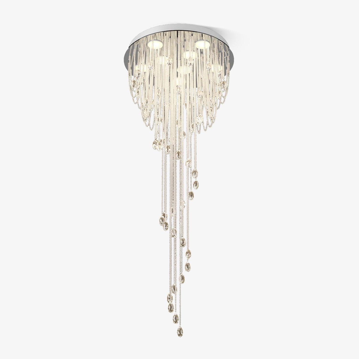 Elegant Classic Symphony Spiral Chandelier - Vintage Crystal Ceiling Light Fixture for Dining Room, Living Room & Bedroom Decor