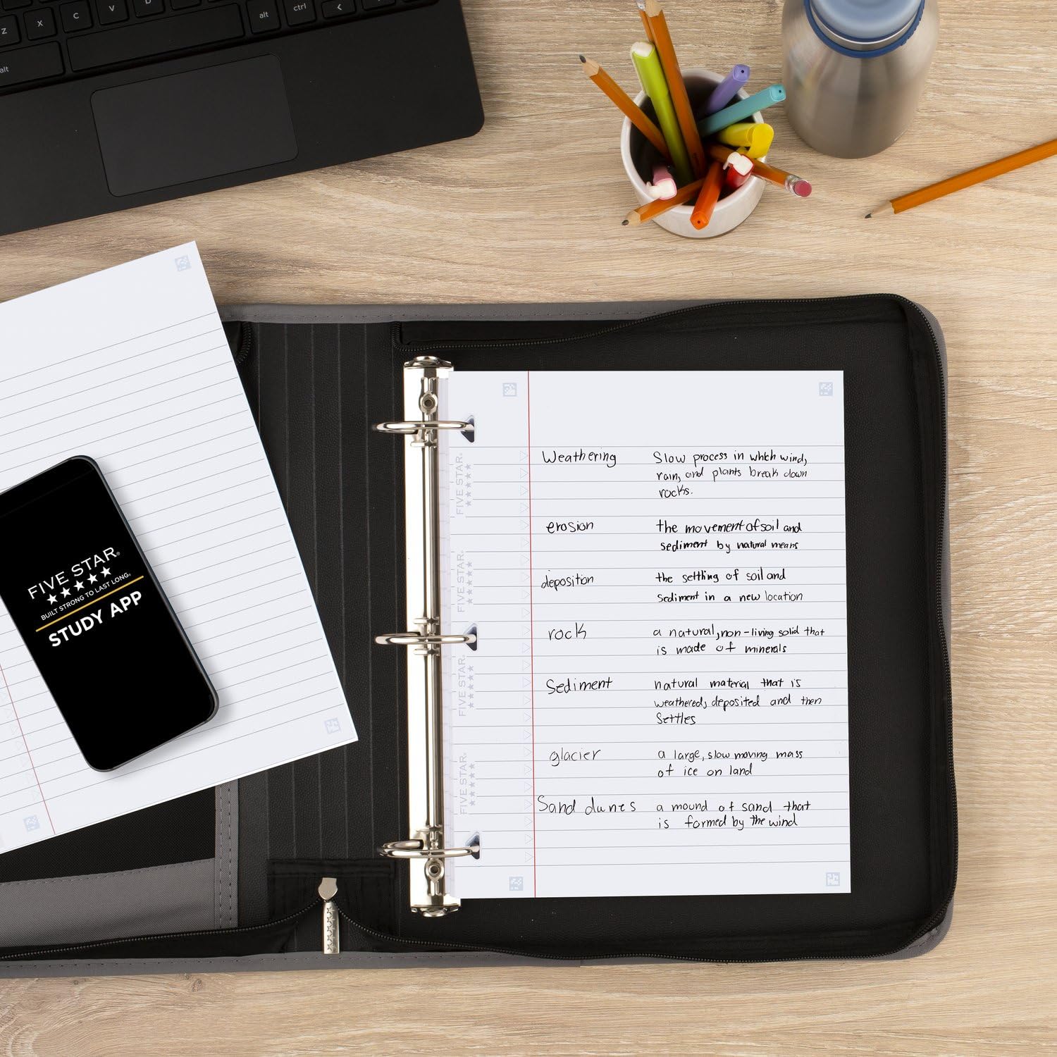 **Five Star Wide Ruled Loose Leaf Paper - 8 x 10.5 Inches, 80 Sheets, Reinforced Edges, Ink Bleed Resistant for Clean Notes - Compatible with Five Star Study App - Perfect for School, College & Office Organization**