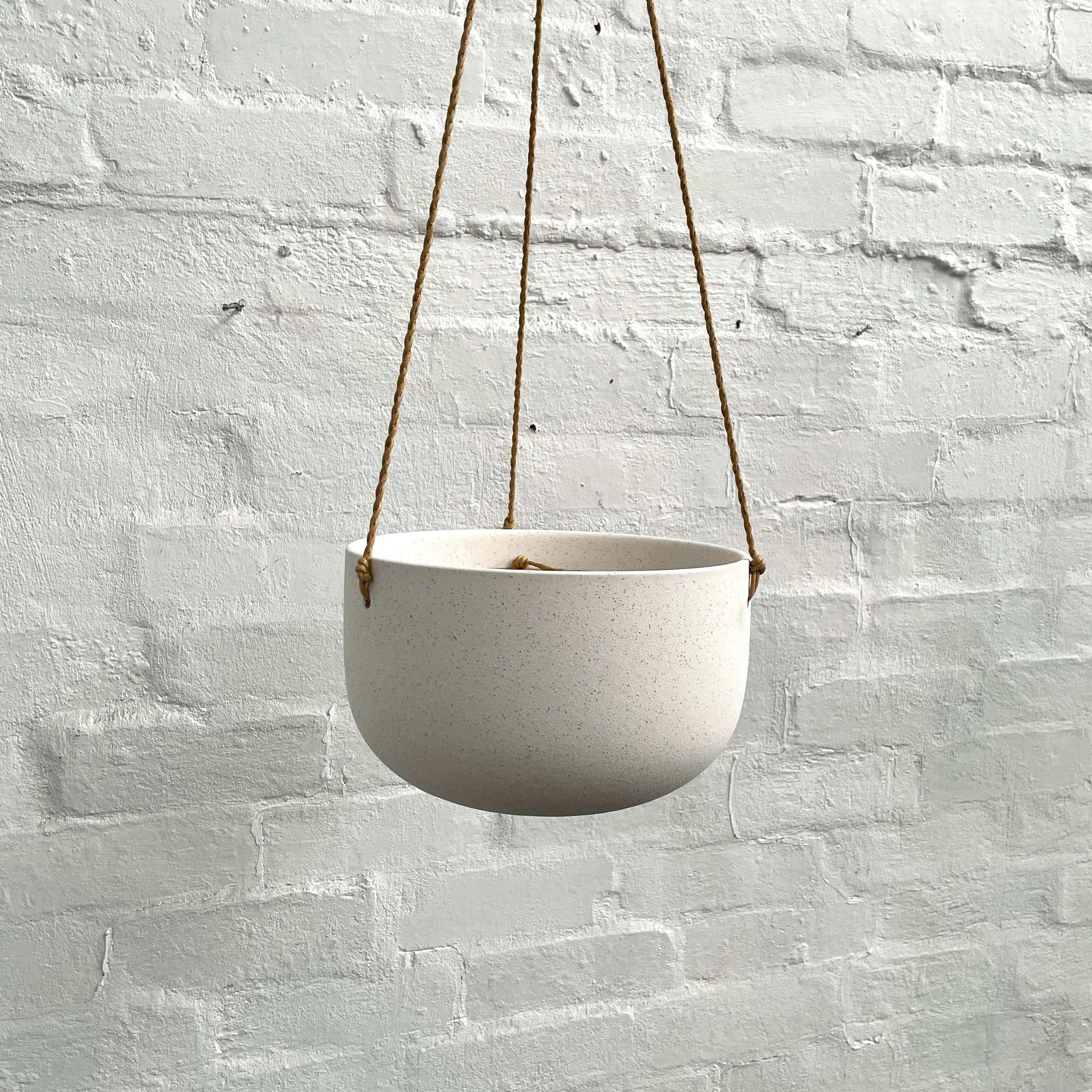 Sadie White Hanging Ceramic Planter - Elegant Home & Office Decor for Indoor Plants, Succulents, and Air Plants | Perfect for Living Room, Bedroom, or Workspace