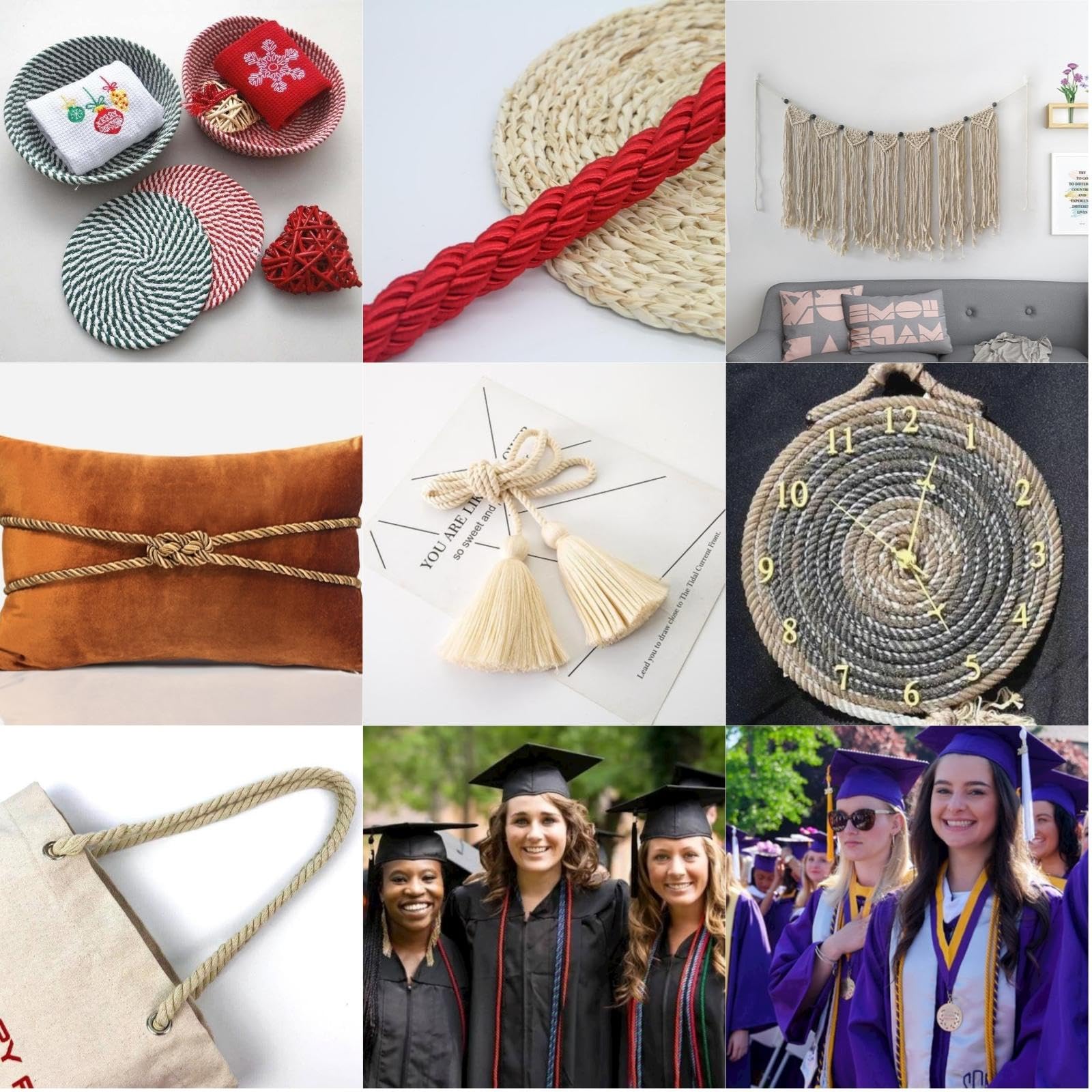 8mm / 10 Yards Nylon Twisted Rope Cord - Strong Durable String for DIY Home Decor, Craft Projects, Costume Making & Jewelry Design | Perfect for Macrame, Gift Wrapping & Party Decorations