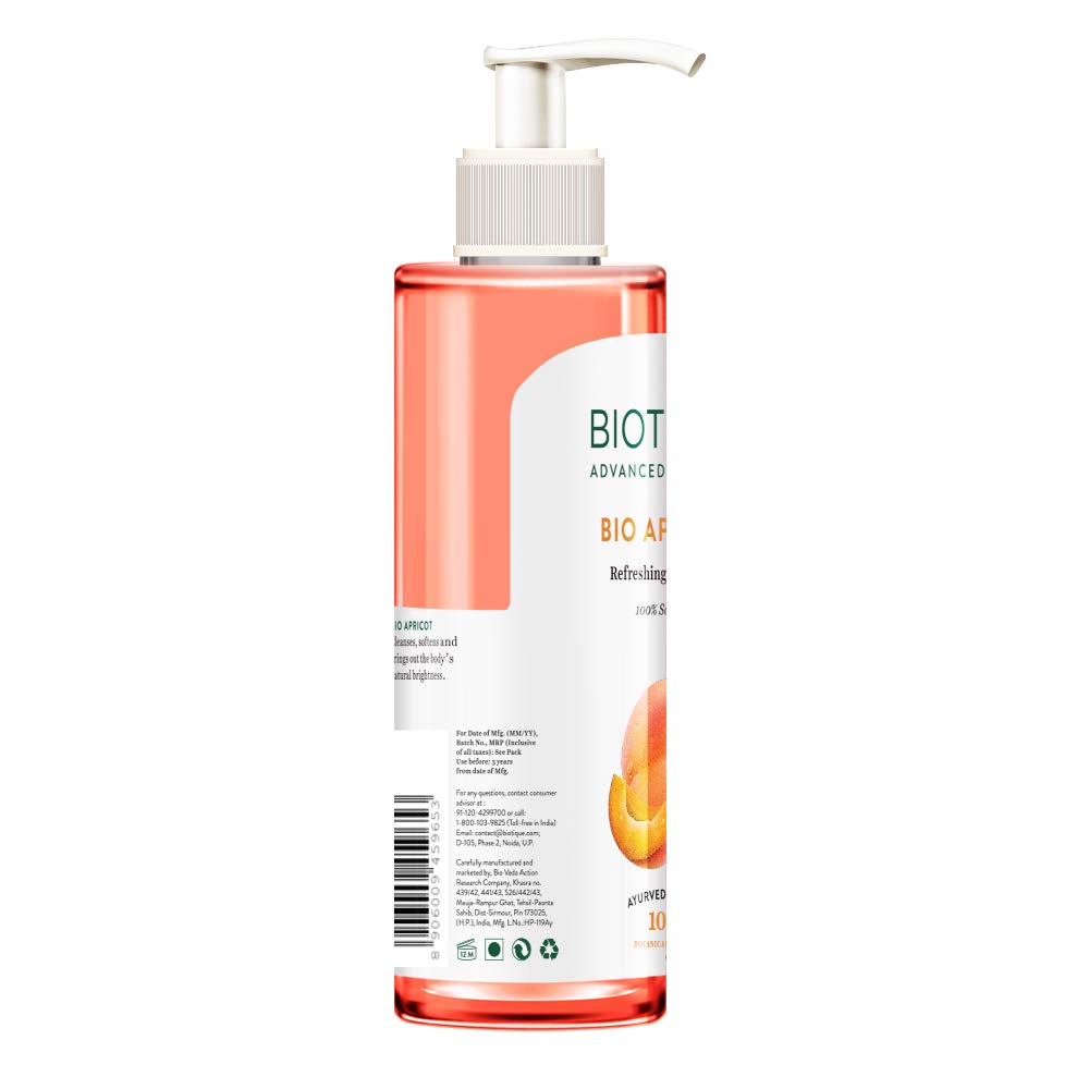 Biotique Bio Honey Gel Refreshing Foaming Face Cleanser 120ml & Apricot Body Wash 200ml - Natural Skincare Set for Glowing Skin - Perfect for Daily Face and Body Cleansing Routine