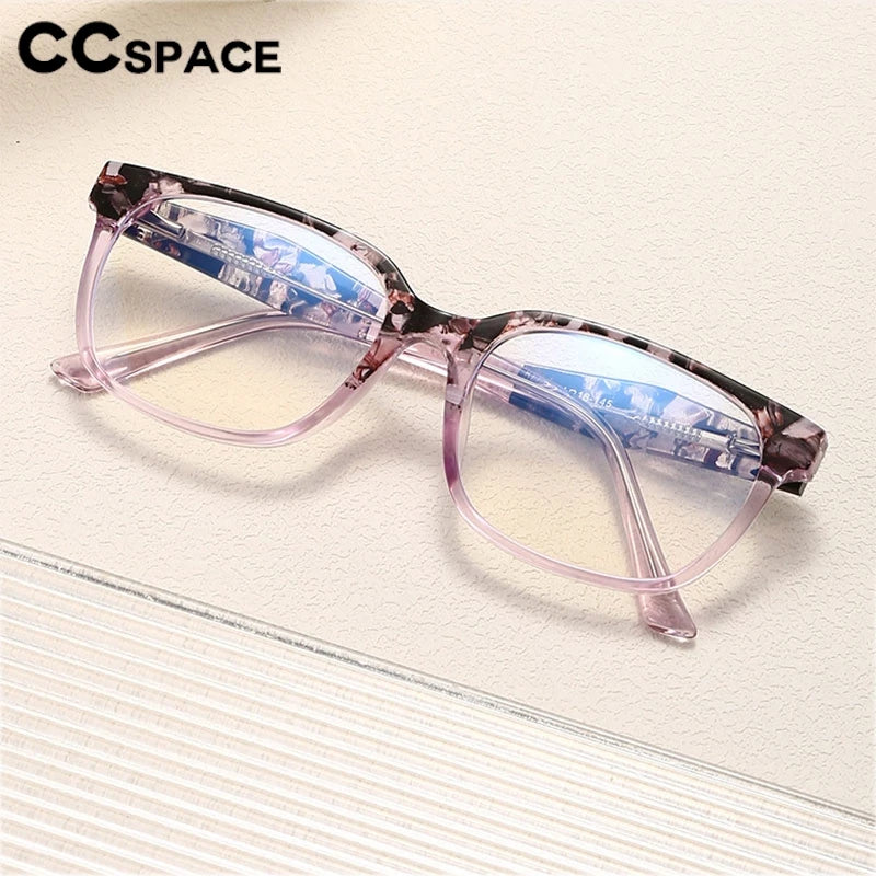 CCspace Women's Full Rim Square Polycarbonate Eyeglasses Frame - Lightweight & Durable Glasses for Women - Perfect for Reading, Working & Daily Wear (Style 301382)