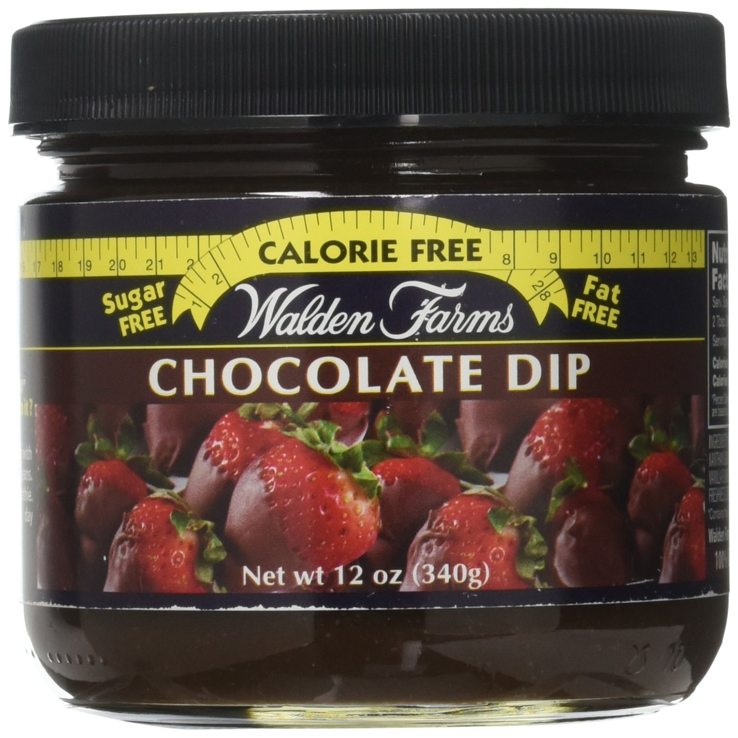 Walden Farms Calorie-Free Chocolate Dip - 12 oz Jar | Sugar-Free, Gluten-Free, Vegan Dessert Topping for Fruits, Pancakes & Snacks