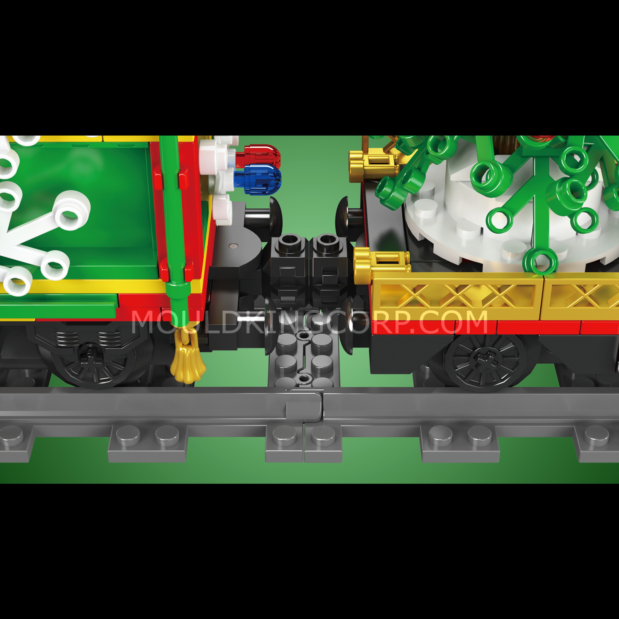 MOULD KING 12012 Christmas Train Building Set with Light & Music - 1,457 Pieces Holiday Model Train for Kids & Adults | Perfect for Christmas Decorations, Holiday Displays & Train Enthusiasts