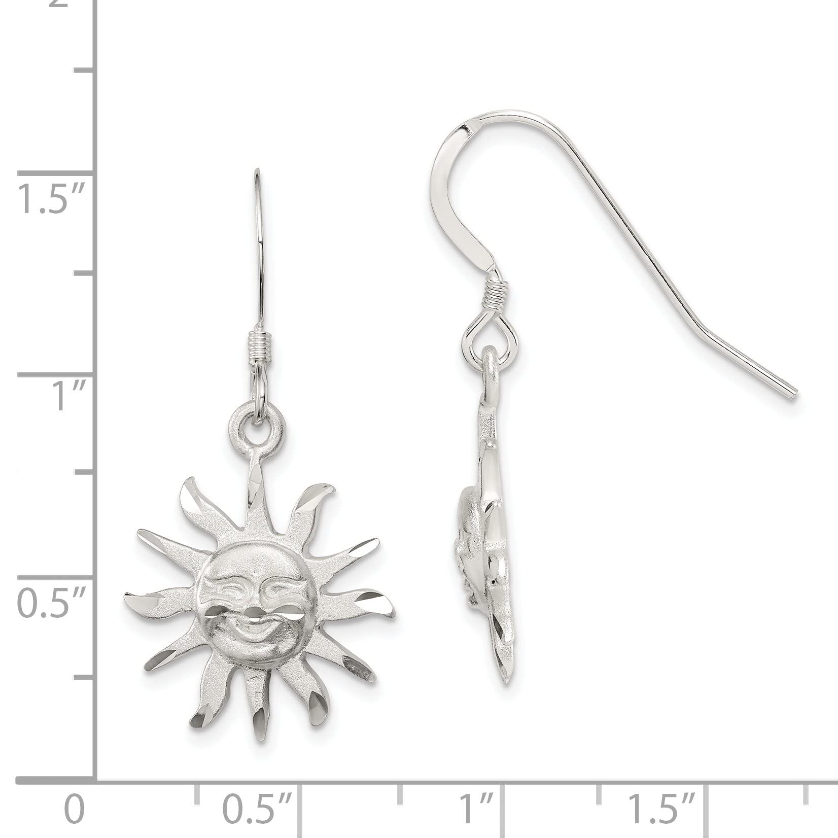 Sterling Silver Smiling Sun Earrings for Women - Dainty & Elegant Hoop Earrings - Perfect for Everyday Wear, Gifts & Boho Style Outfits