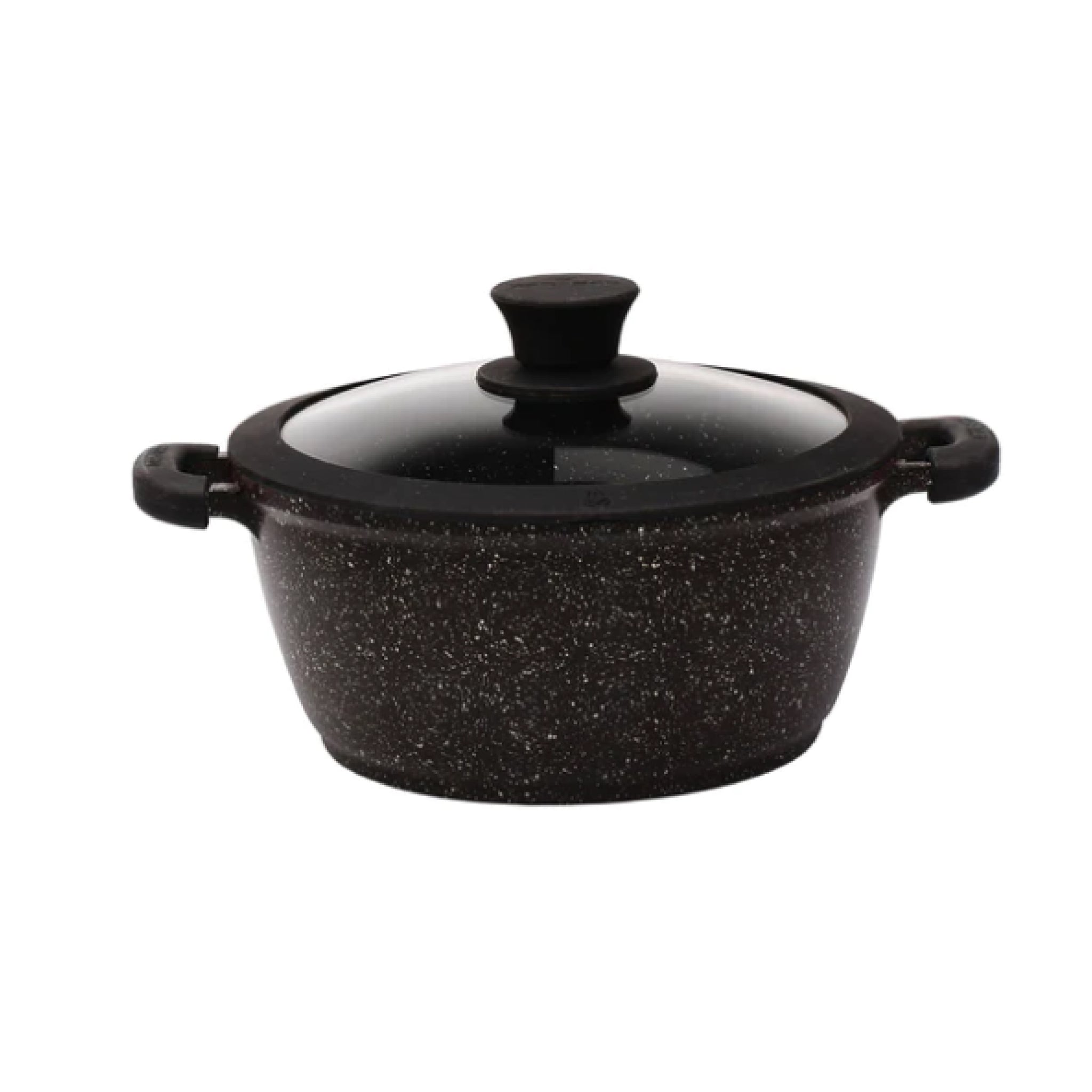 Acrochef 9.4 Inch Non-Stick Die Cast Aluminum Casserole Pot with Silicone Rim & Glass Lid - Oven Safe Dutch Oven for Baking, Roasting & Serving (Model MB424) | Perfect for Family Dinners, Holiday Meals & Entertaining Guests