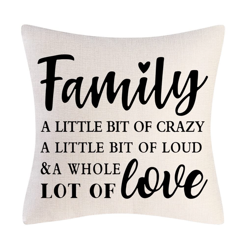 Farmhouse Decorative Pillow Covers Set of 4 - 18x18 Inch Home Sweet Home Inspirational Quotes Throw Pillow Covers for Sofa, Couch & Living Room - Cozy Farmhouse Style Home Decor for Family Room, Bedroom or Porch