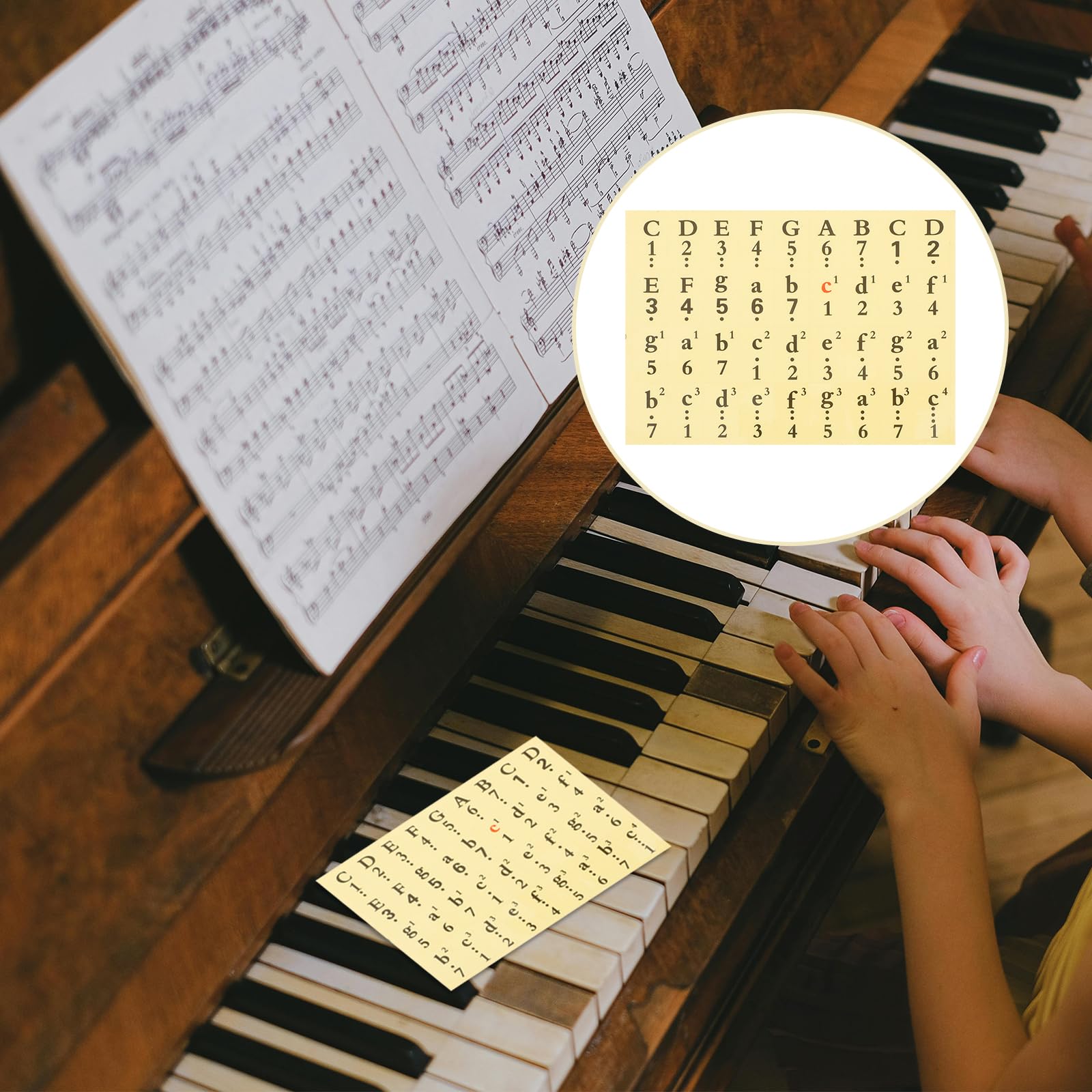 Healifty Piano Key Stickers - 1 Pack Black Transparent Numbered Keyboard Labels for 61/54/49 Key Pianos - Perfect for Beginners & Music Lessons