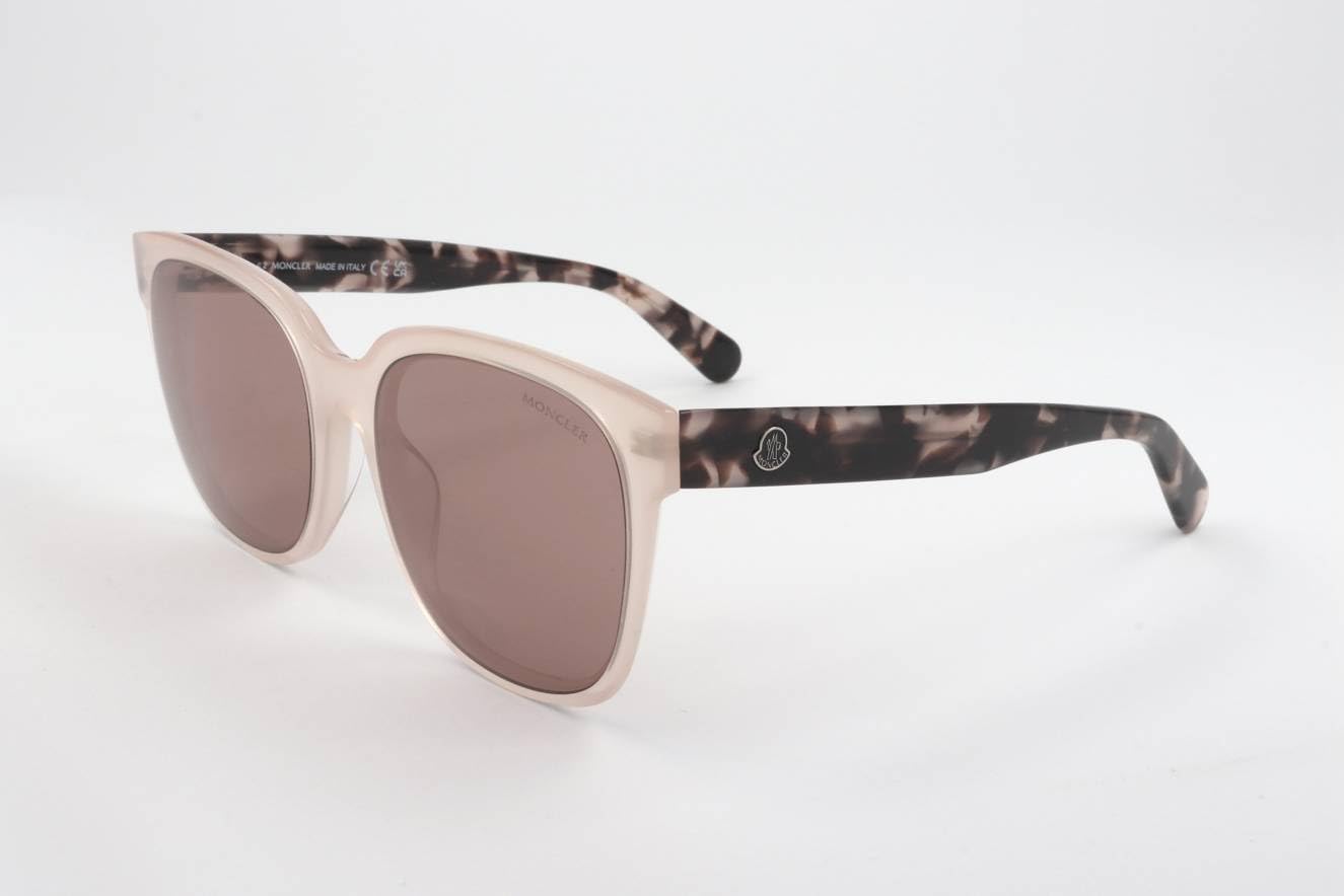 Moncler ML 0198 Biobeam 72Y Sunglasses - Shiny Pink/Violet Lenses - UV Protection & Polarized - Fashionable & Durable for Outdoor Activities, Beach, Driving & Summer Style