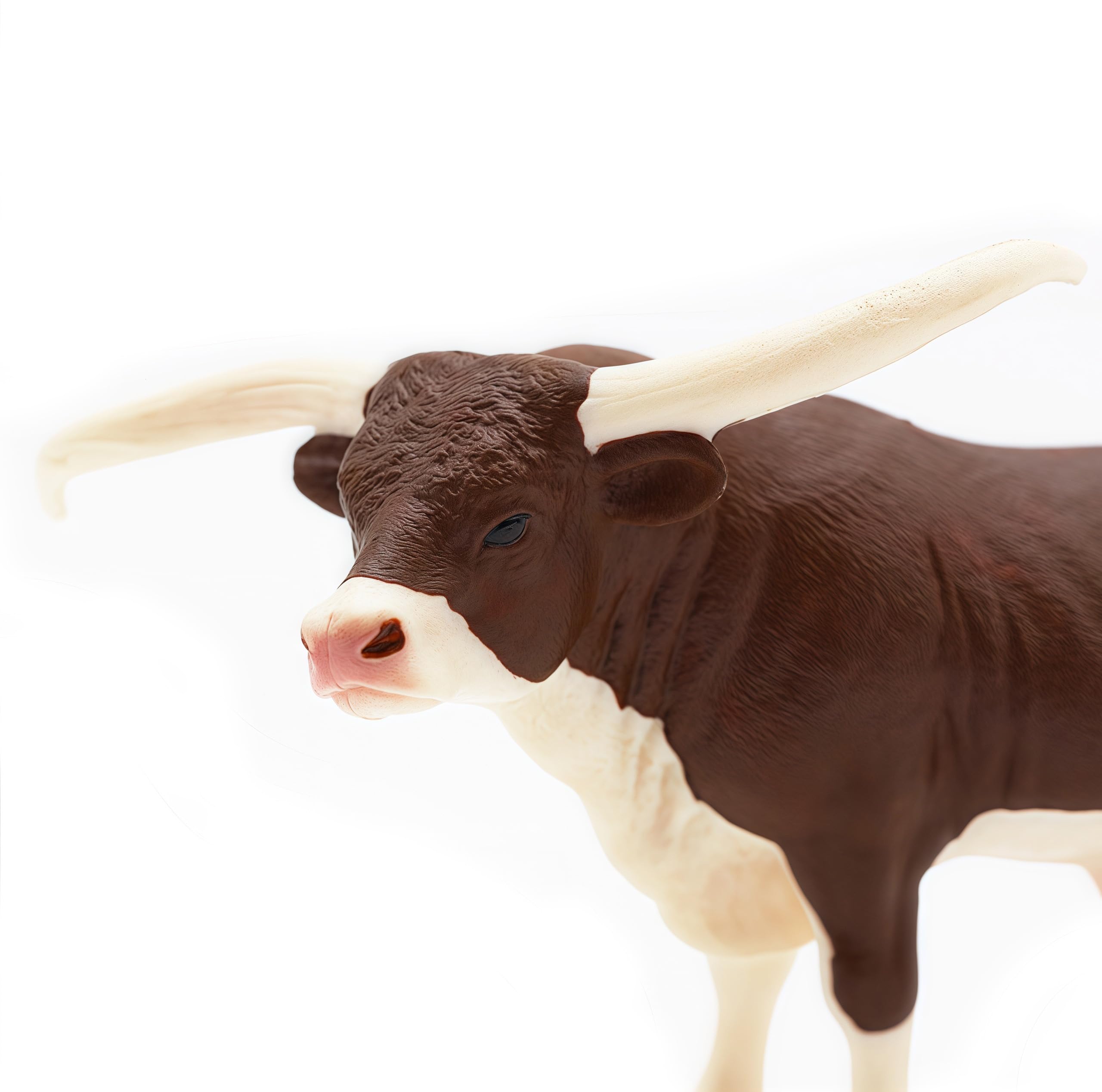 Gemini & Genius Farm Cow Animal Toy - 6 Inch Longhorn Cow Action Figure with Hand-Painted Details - Realistic & Durable Farm Animal Toy for Kids - Perfect Gift for Boys & Girls - Great for Farm Playsets, Educational Learning & Pretend Play