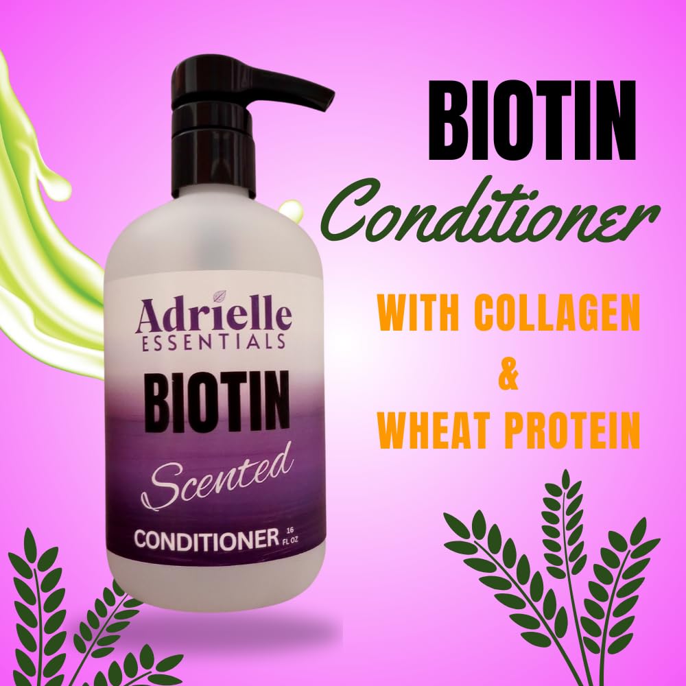 Adrielle Essentials Biotin-Infused Hair Growth Shampoo & Conditioner Set - 1 Gallon Each for Thicker, Stronger Hair - Perfect for Daily Use, Salons & Birthday Gifts