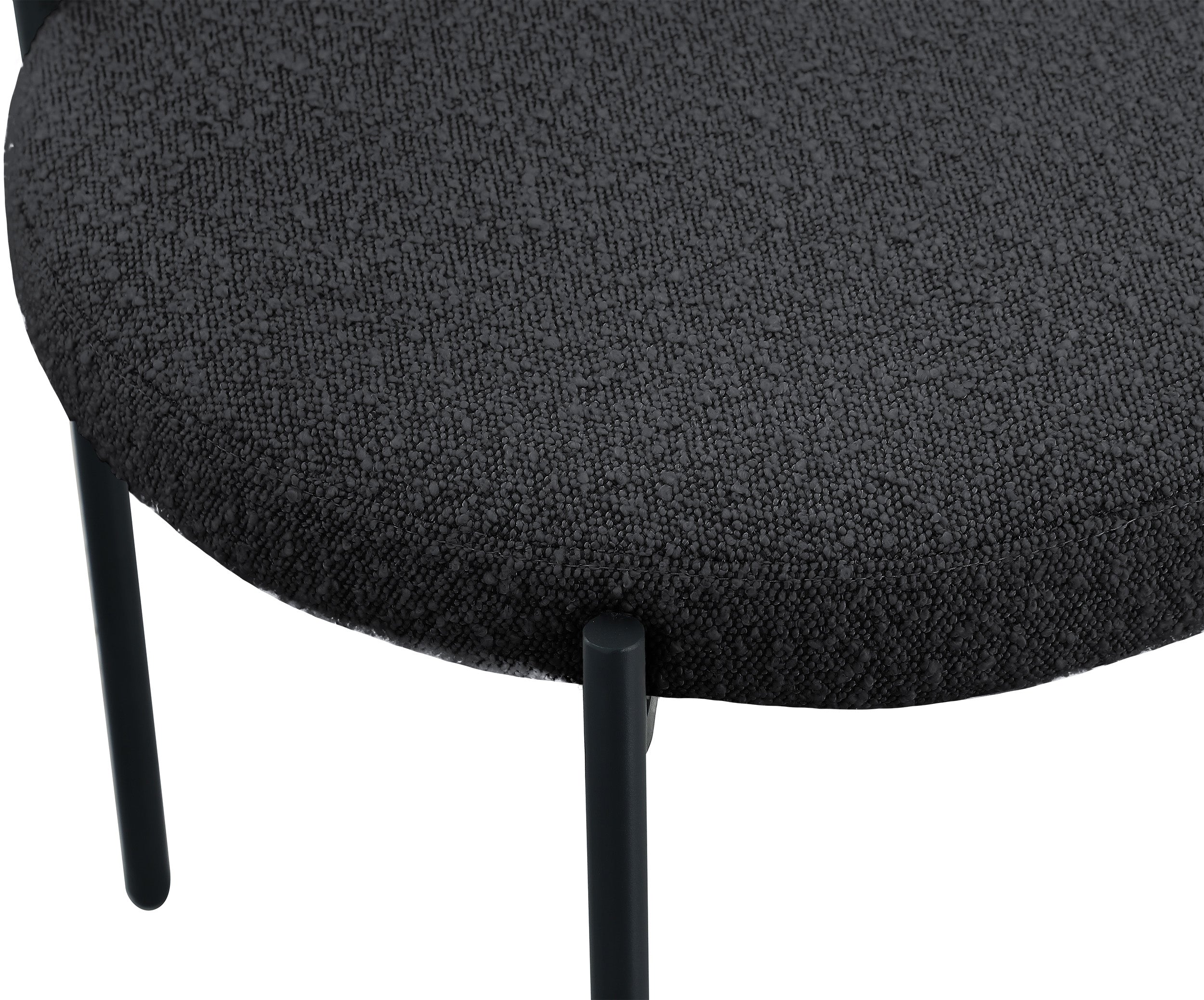 Luxury Boucle Fabric Dining Chair - Modern Upholstered Accent Chair for Dining Room, Living Room & Office - Soft & Comfortable Seat with Sturdy Metal Legs