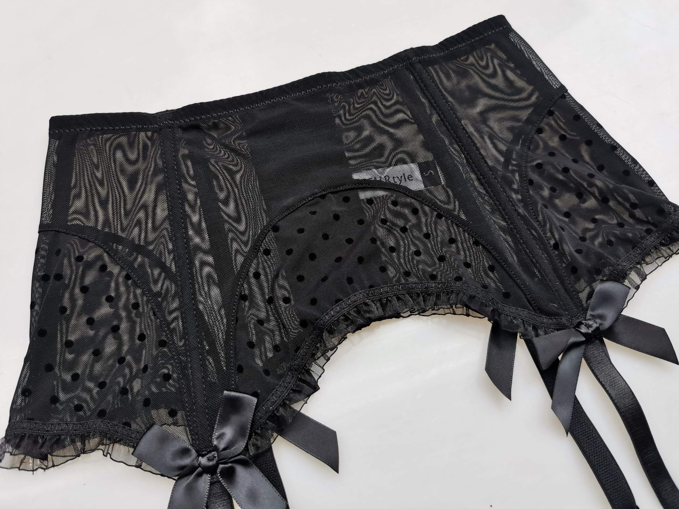 Sexy Black Women's Fishbone Metal Clip Garter Belt for Stockings - Adjustable Lingerie Accessory for Bridal, Boudoir & Special Occasions