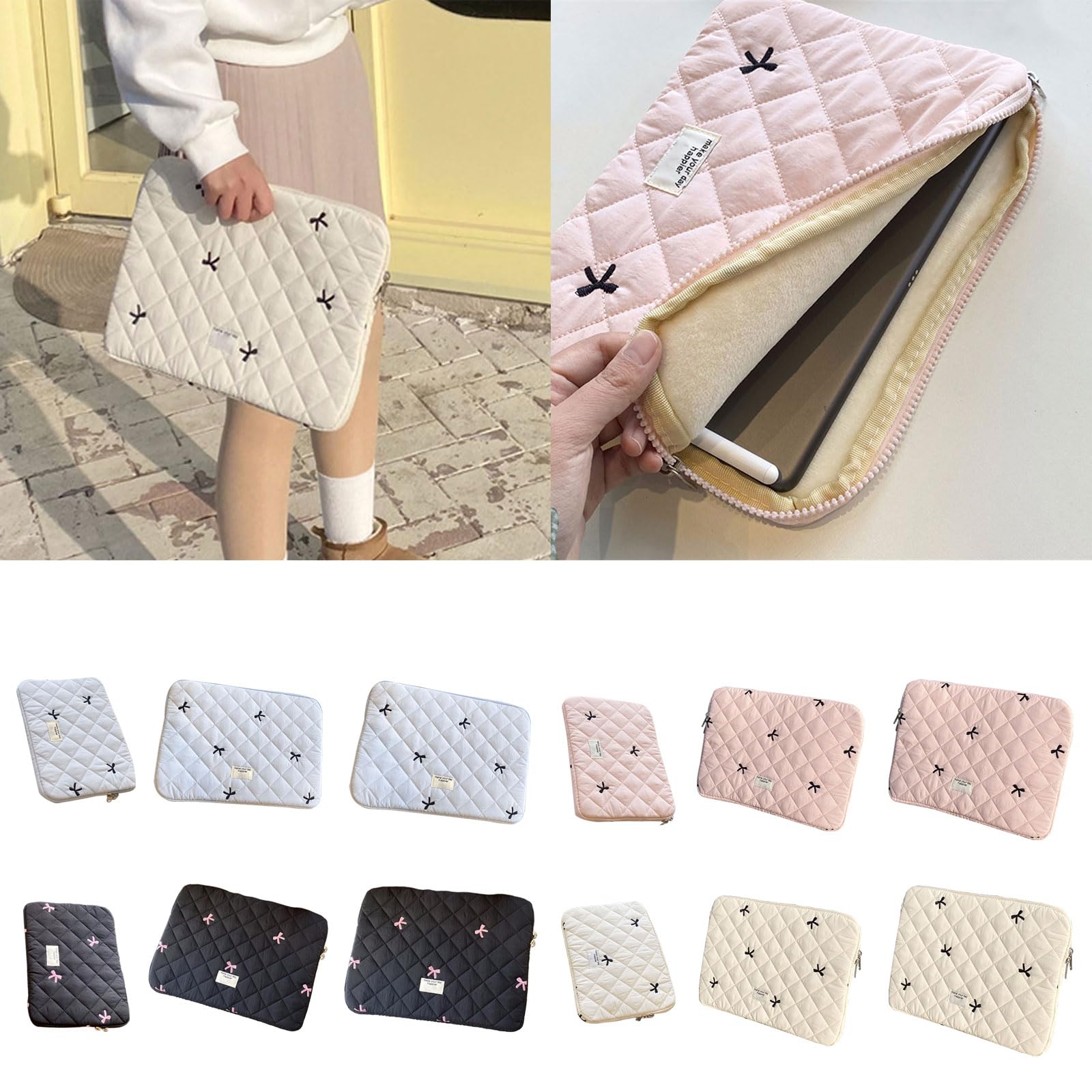 Durable Polyester Cotton Waterproof Shockproof Laptop Case - Fashionable Computer Carry Bag for Home, Office & Travel Storage | Perfect for Work, School & Daily Commute