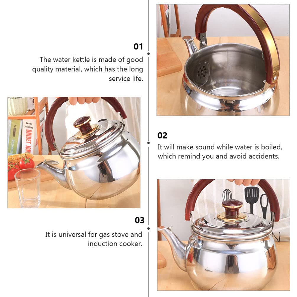 **Cabilock 1-Piece Stainless Steel Whistling Tea Kettle - Chirping Sound, Safe Water Boiling for Stovetop - Perfect for Tea Lovers & Kitchen Use**