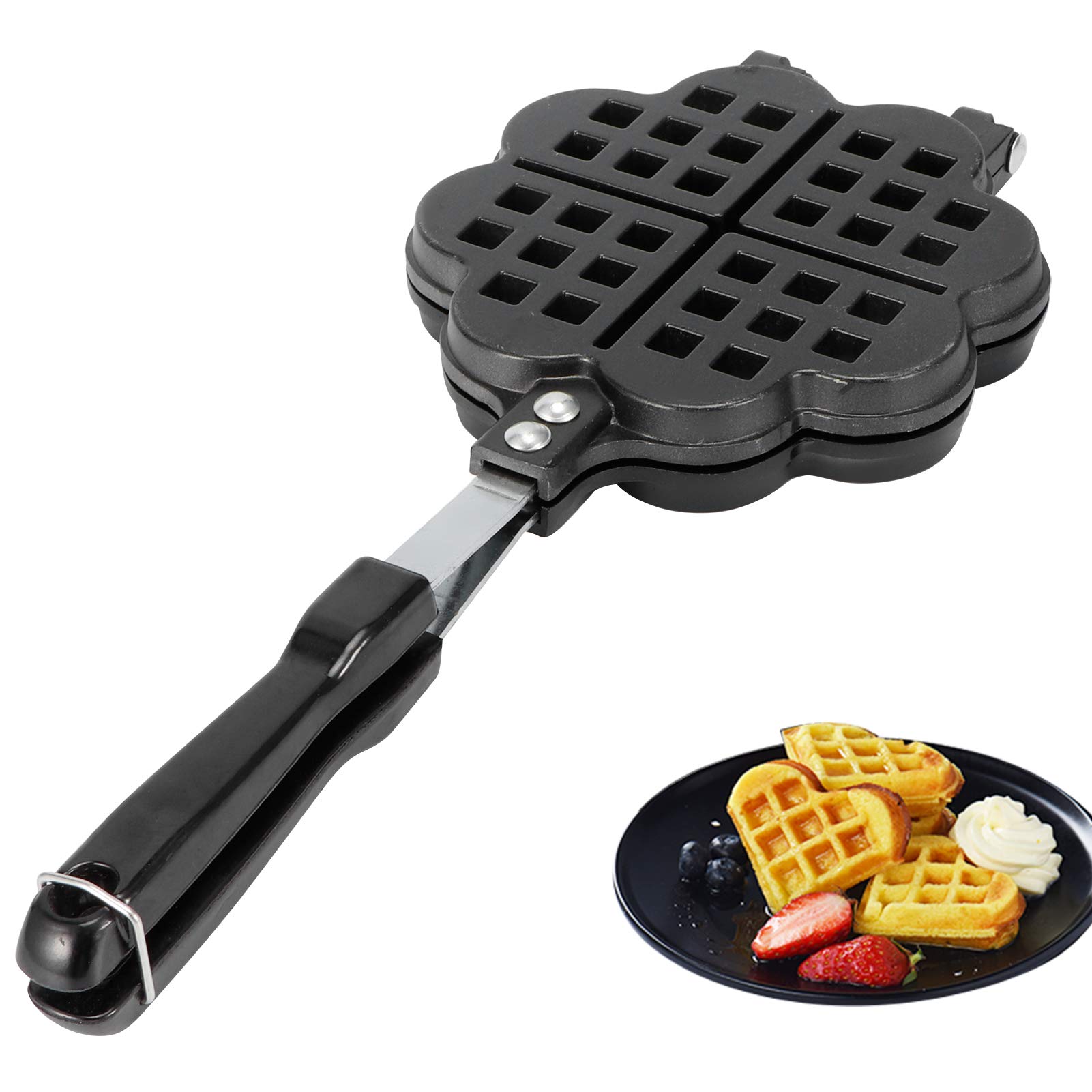 Mini Waffle Maker - Non-Stick Waffle Iron with Cool-Touch Handle for Breakfast, Lunch & Snacks - Easy to Clean - Perfect for Home, Dorm & Office Use