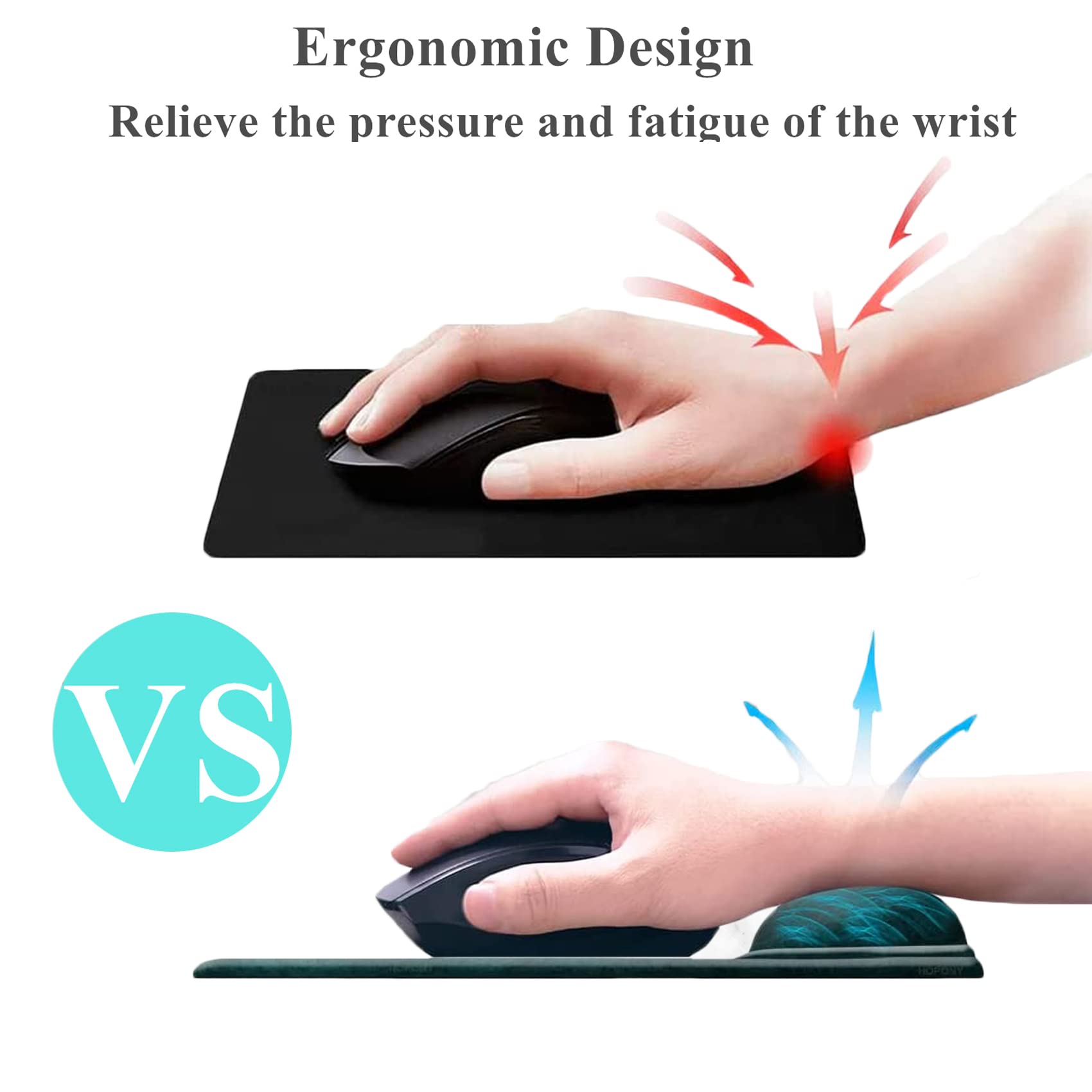 Ergonomic Mouse Pad with Gel Wrist Rest Support - Non-Slip Rubber Base Desk Mat for Office, Gaming & Computer Use - Comfortable for Laptop & Mac Users - Perfect for Long Work Hours & Gaming Sessions (Cute Dog Design)
